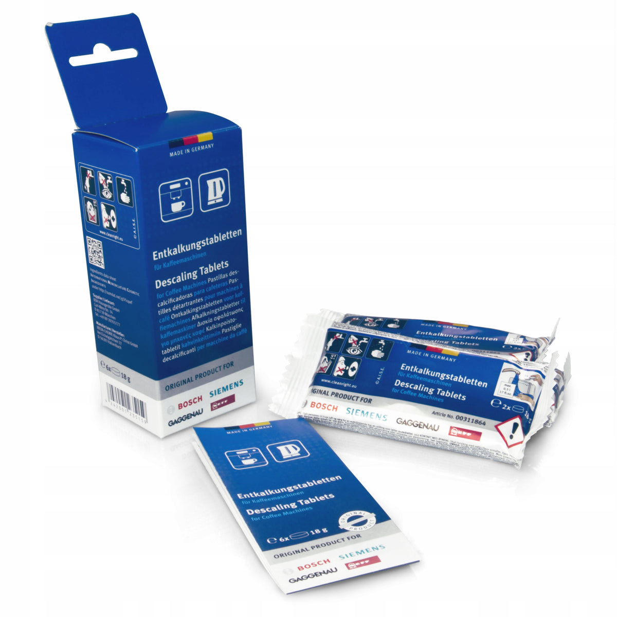 Bosch Siemens Gaggenau Neff TZ60002 descaling tablets for espresso machine