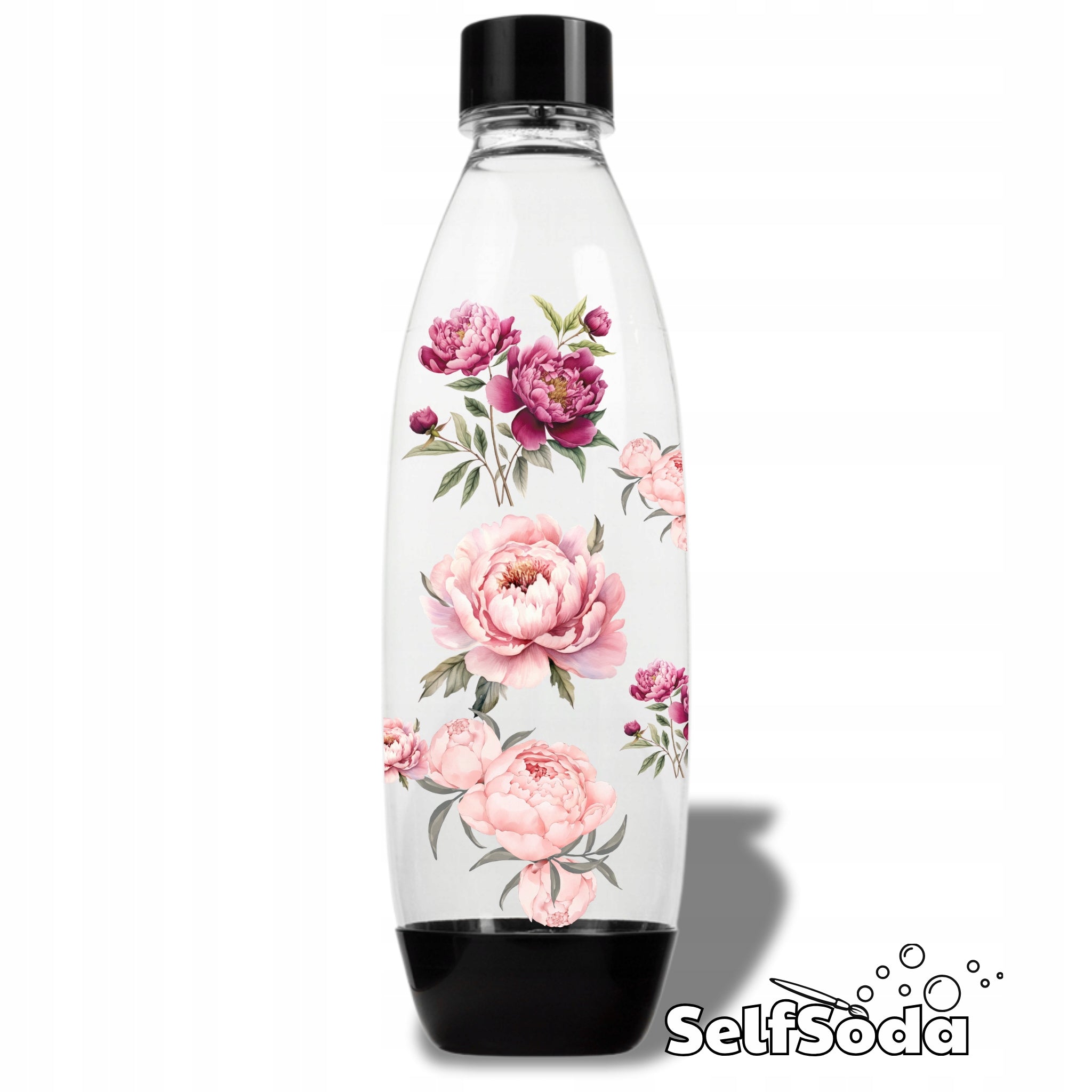Bottle SodaStream FUSE 1L personalized Peonies with name and other designs Manufacturer code Sodastream