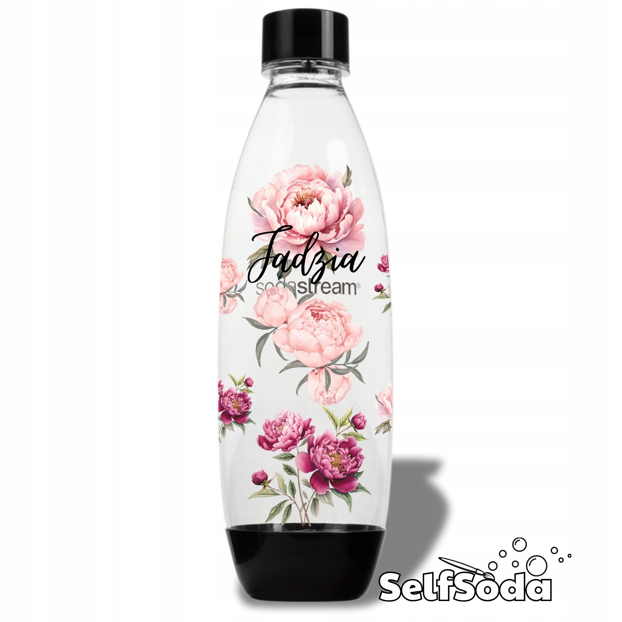 Bottle SodaStream FUSE 1L personalized Peonies with name and other designs