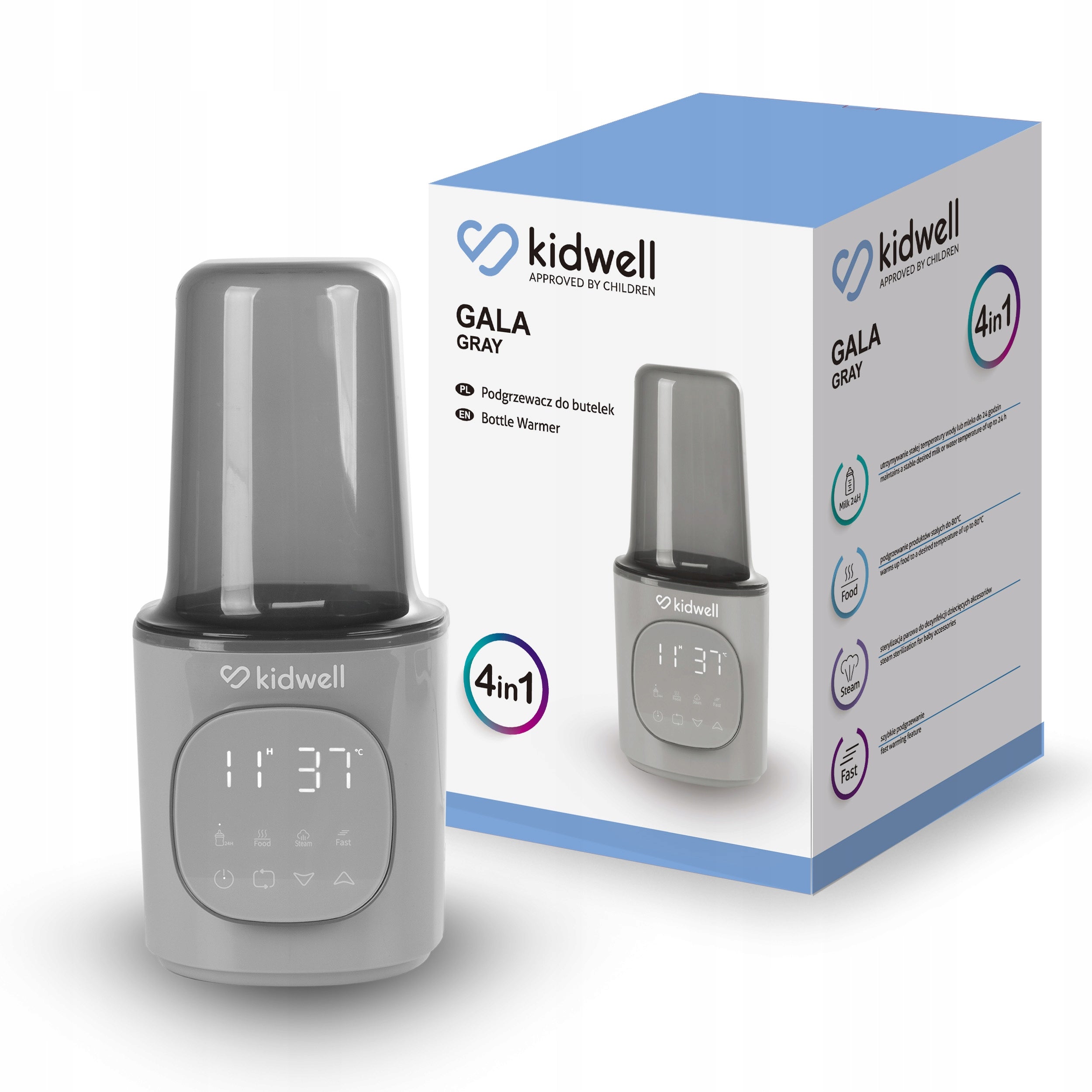 Bottle Warmer GALA Grey Kidwell 4in1 Sterilizer