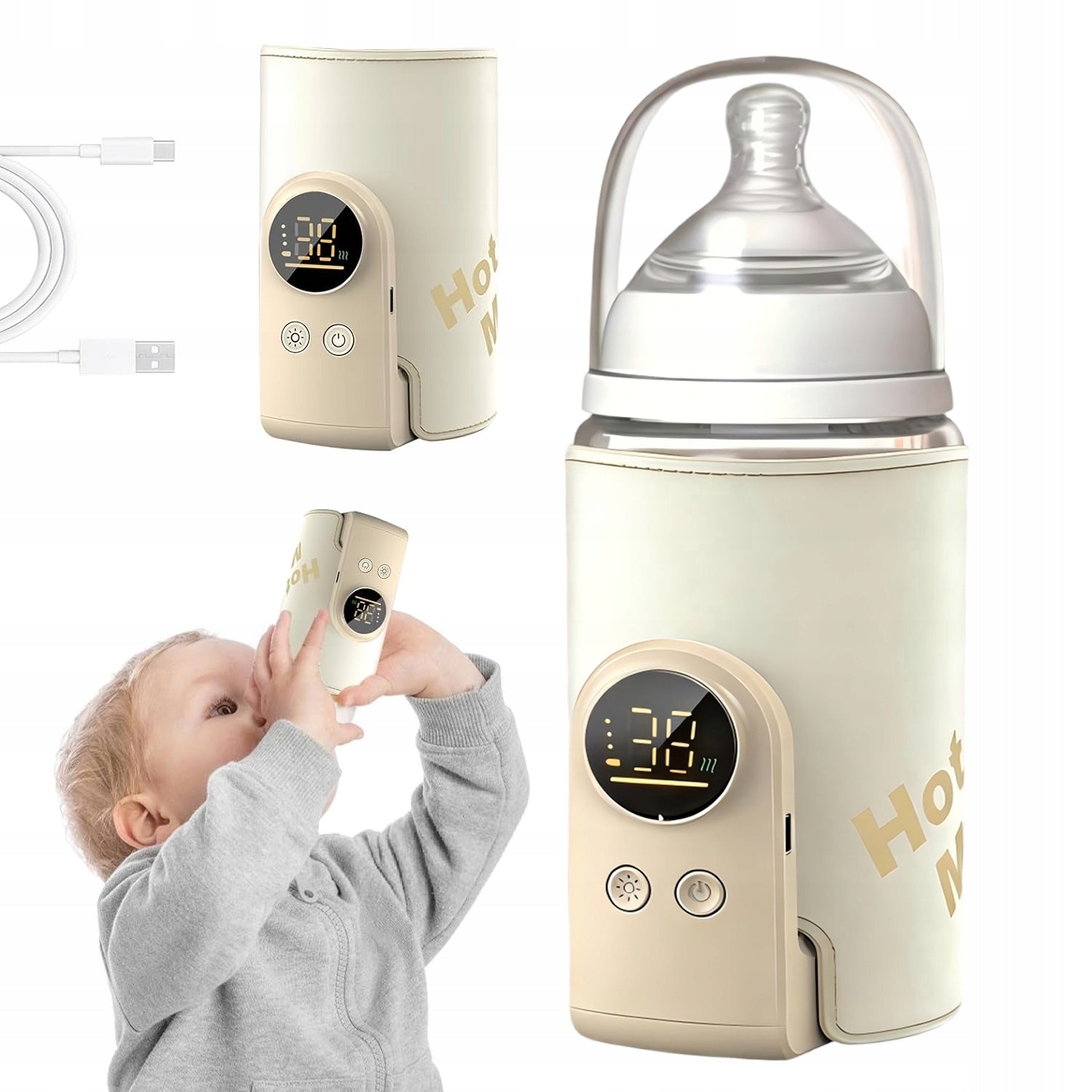 Bottle Warmer Thermos for Bottles for Portable USB
