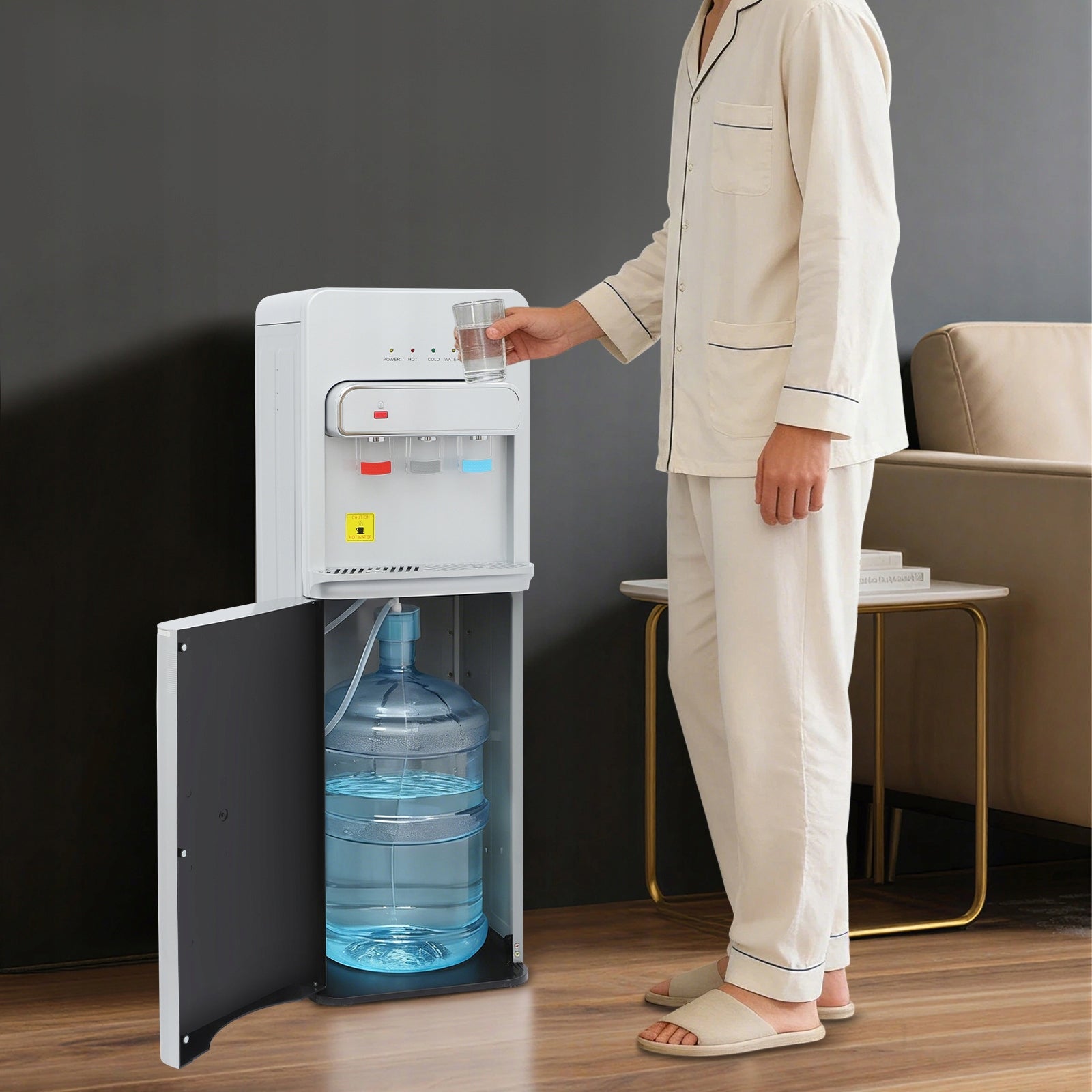 Bottom-fill water dispenser, hot and cold, floor-standing water dispenser Packaging status original