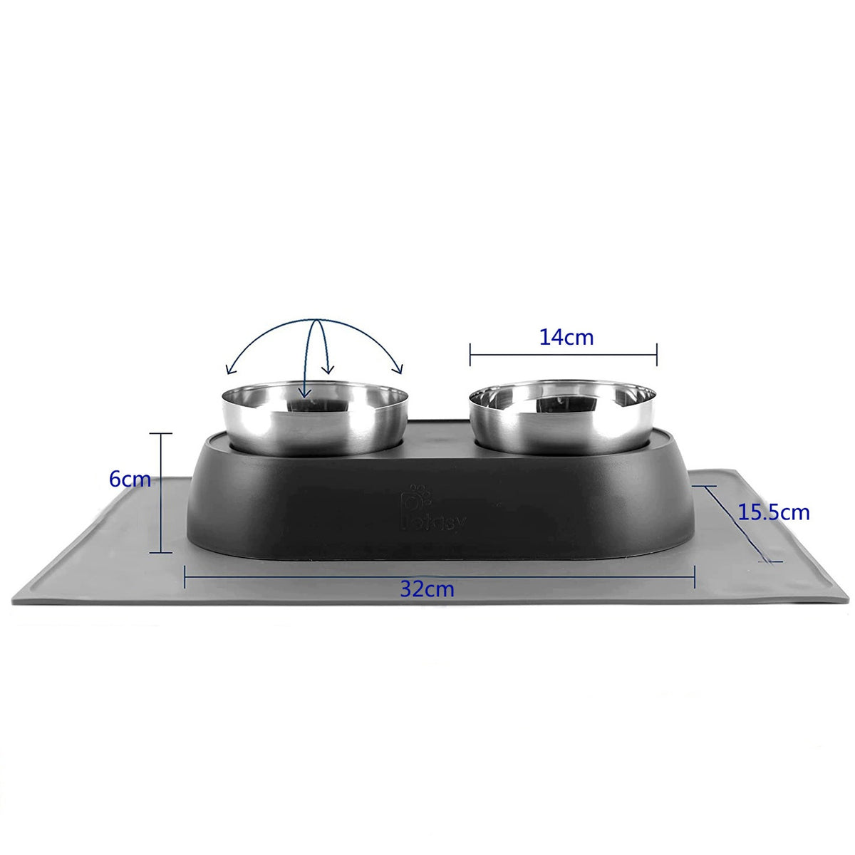 Bowl Cat Dog Adjustable Premium Bowl Double Elevated Cat Dog 600ml Manufacturer code 7PTZH501803