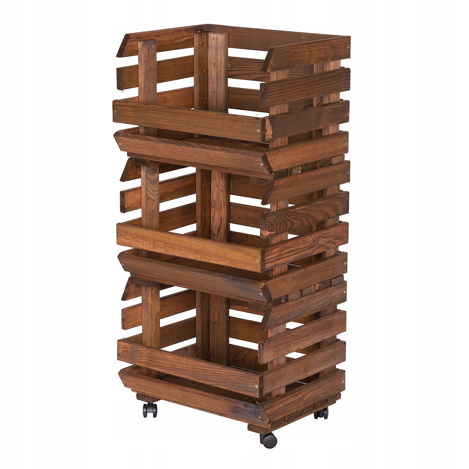 Box box container rack for vegetables and fruits wheels rack 79x37x30 cm