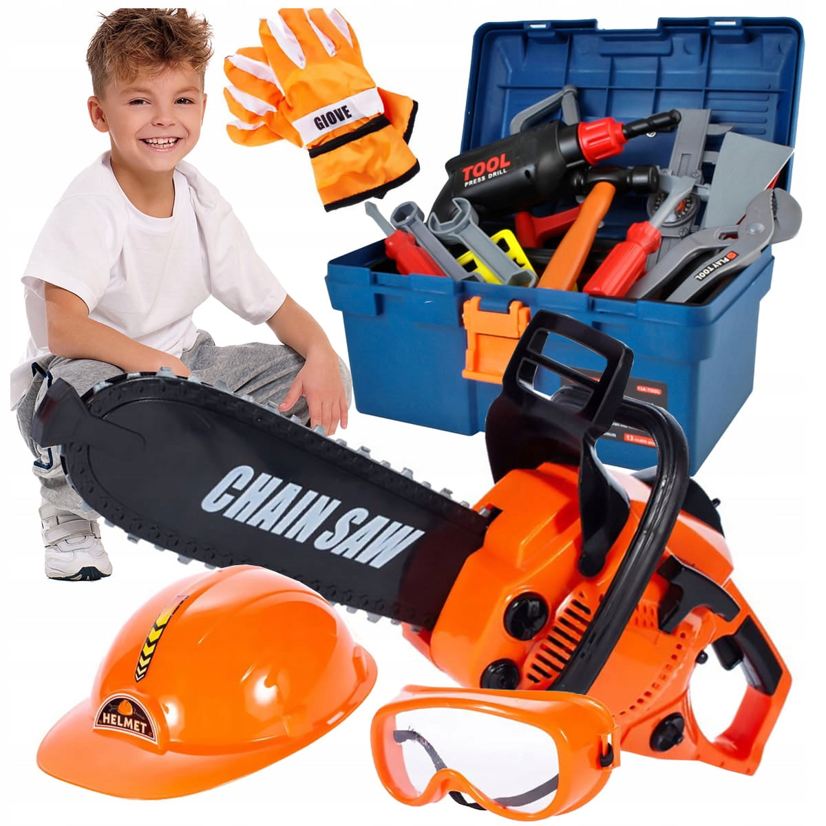 Box with Tools for Children + MOTOR SAW DIY Set XXL