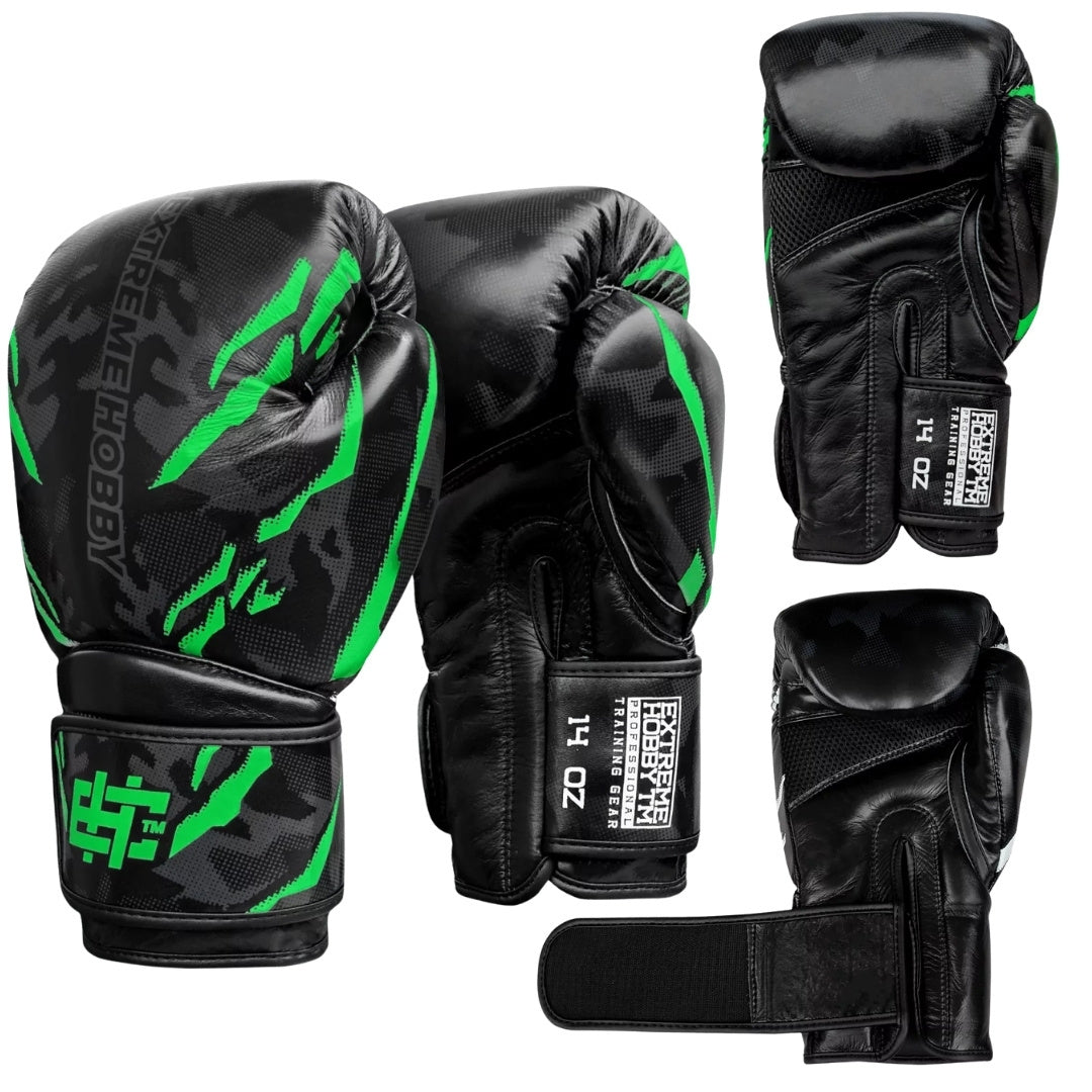Boxing Gloves Extreme Hobby Black Panther Green r. 12oz