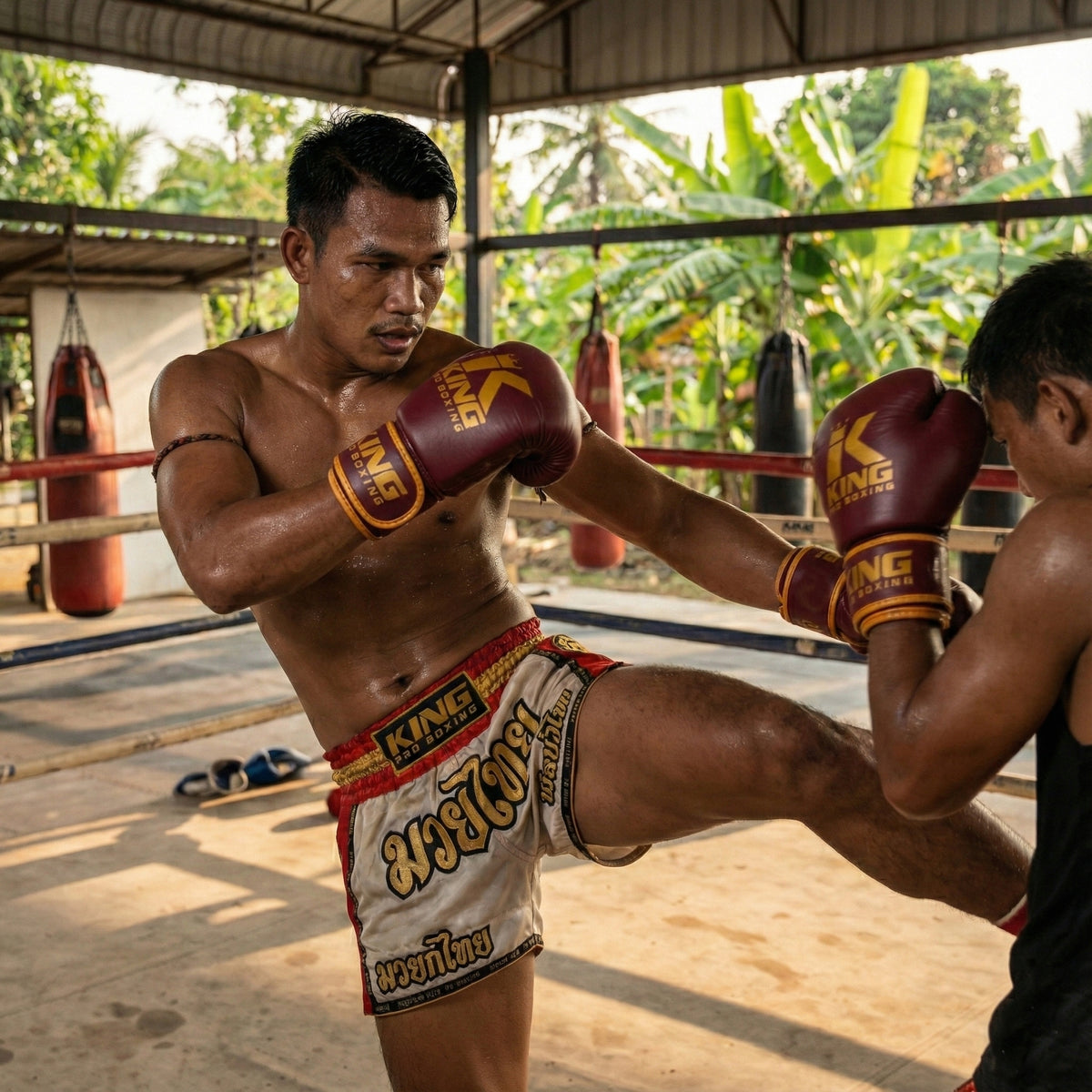 Boxing Gloves King Pro Boxing Men's Training Leather Thai 16 OZ Manufacturer code KPB/BGVL3 oxblood - 16 OZ