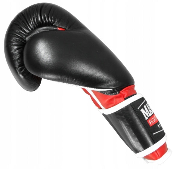 Boxing Gloves MASTERS RBT-A 12 oz Leather Black and Red Brand Masters Fight Equipment