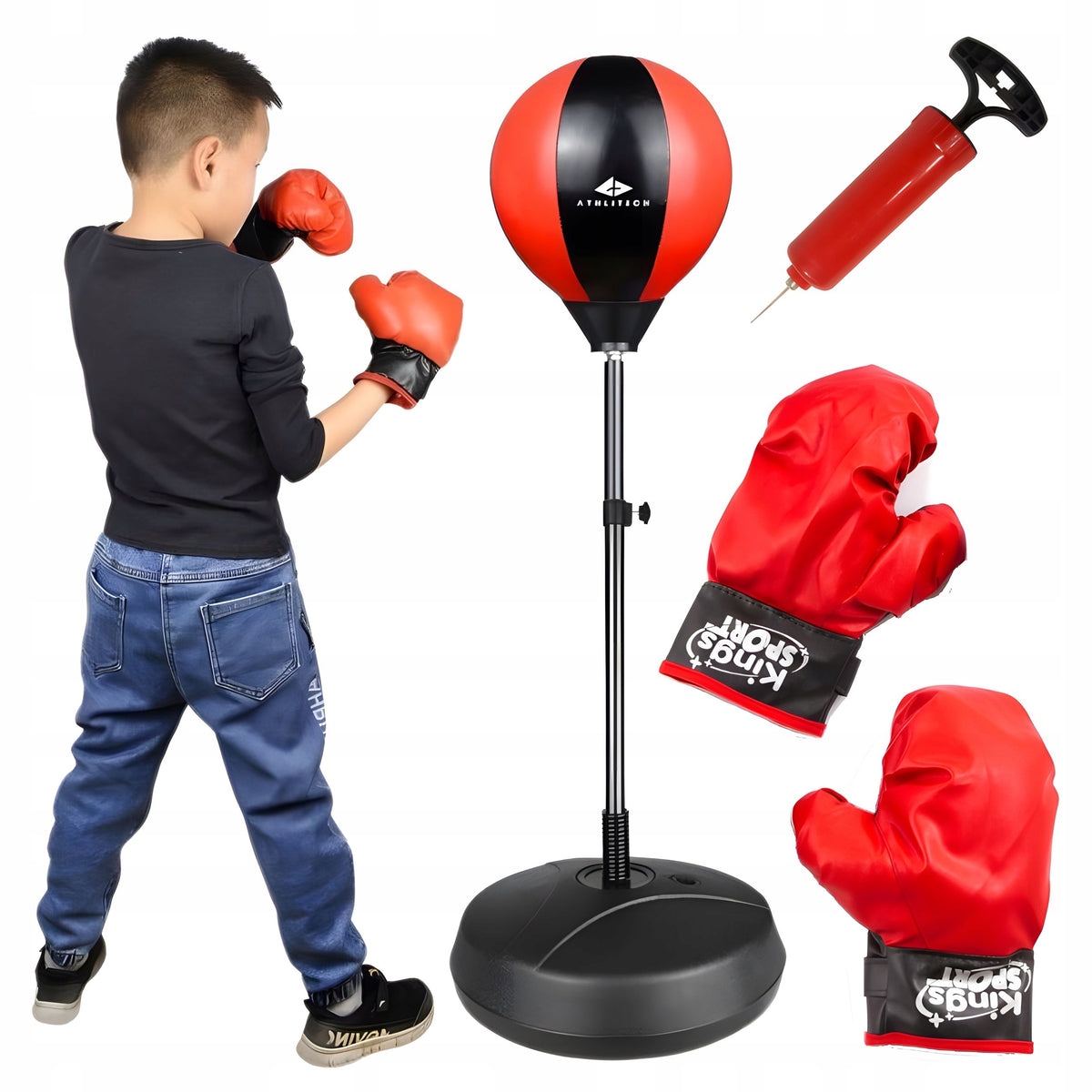 Boxing Set for Children Standing Boxing Pear Boxing Gloves Manufacturer code Zestaw Bokserski dla Dzieci Stojący Gruszka