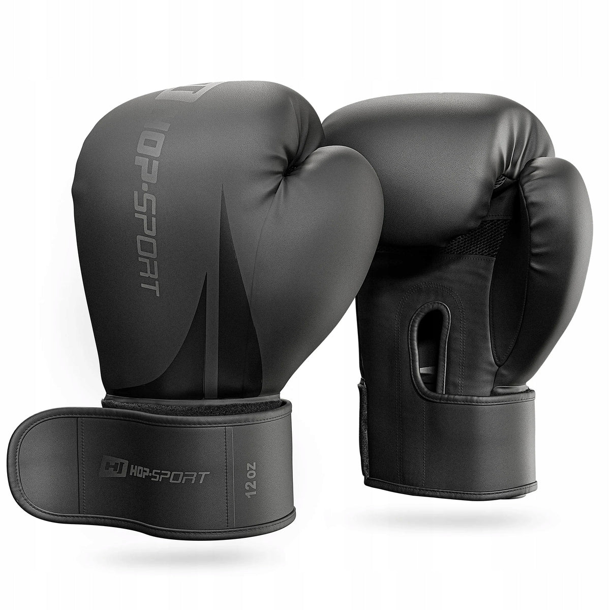 Boxing gloves 12oz training black hook-and-loop for boxing