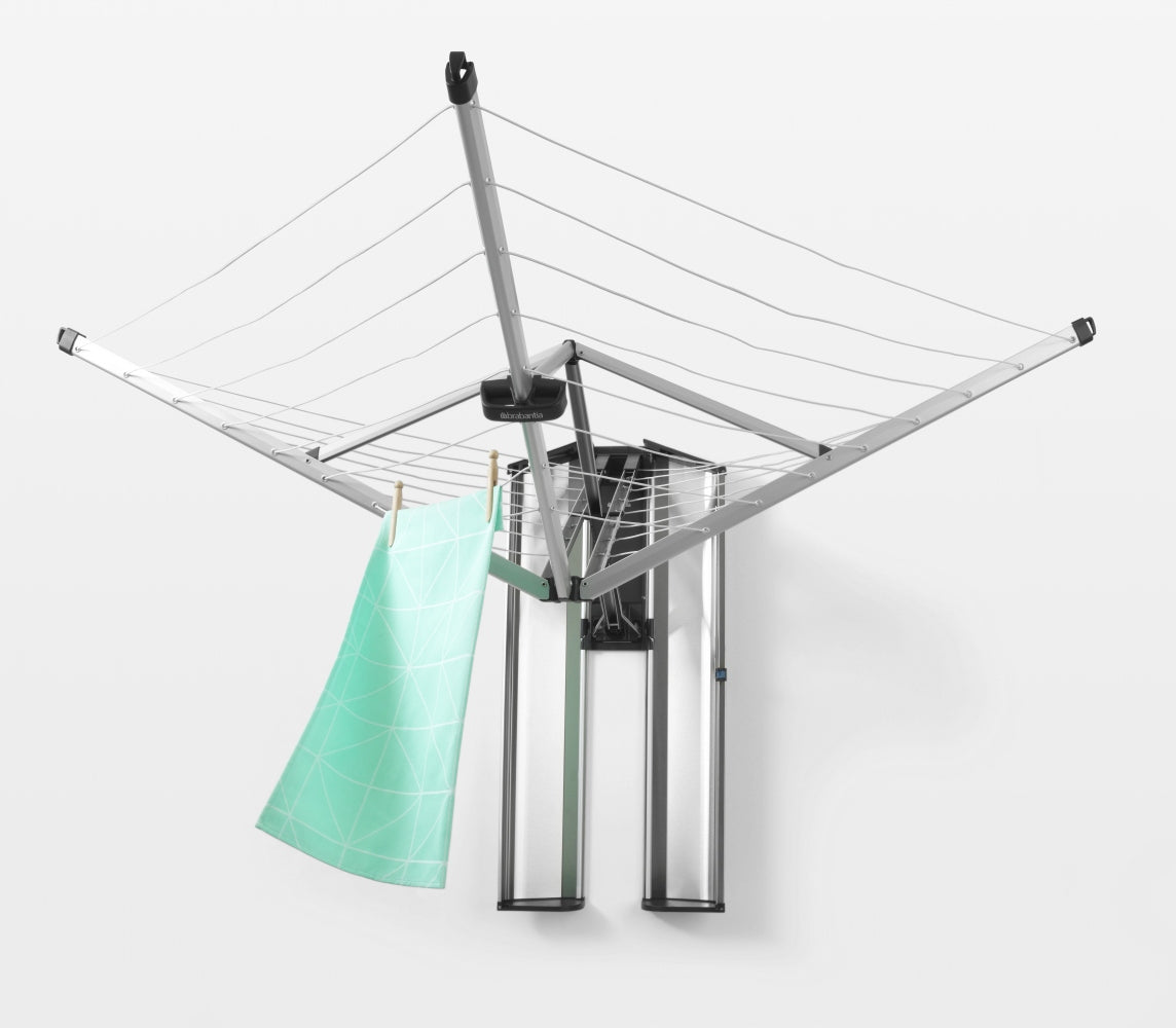 Brabantia - WallFix - wall dryer 24 m - steel housing - lockable Unfolded width 182 cm