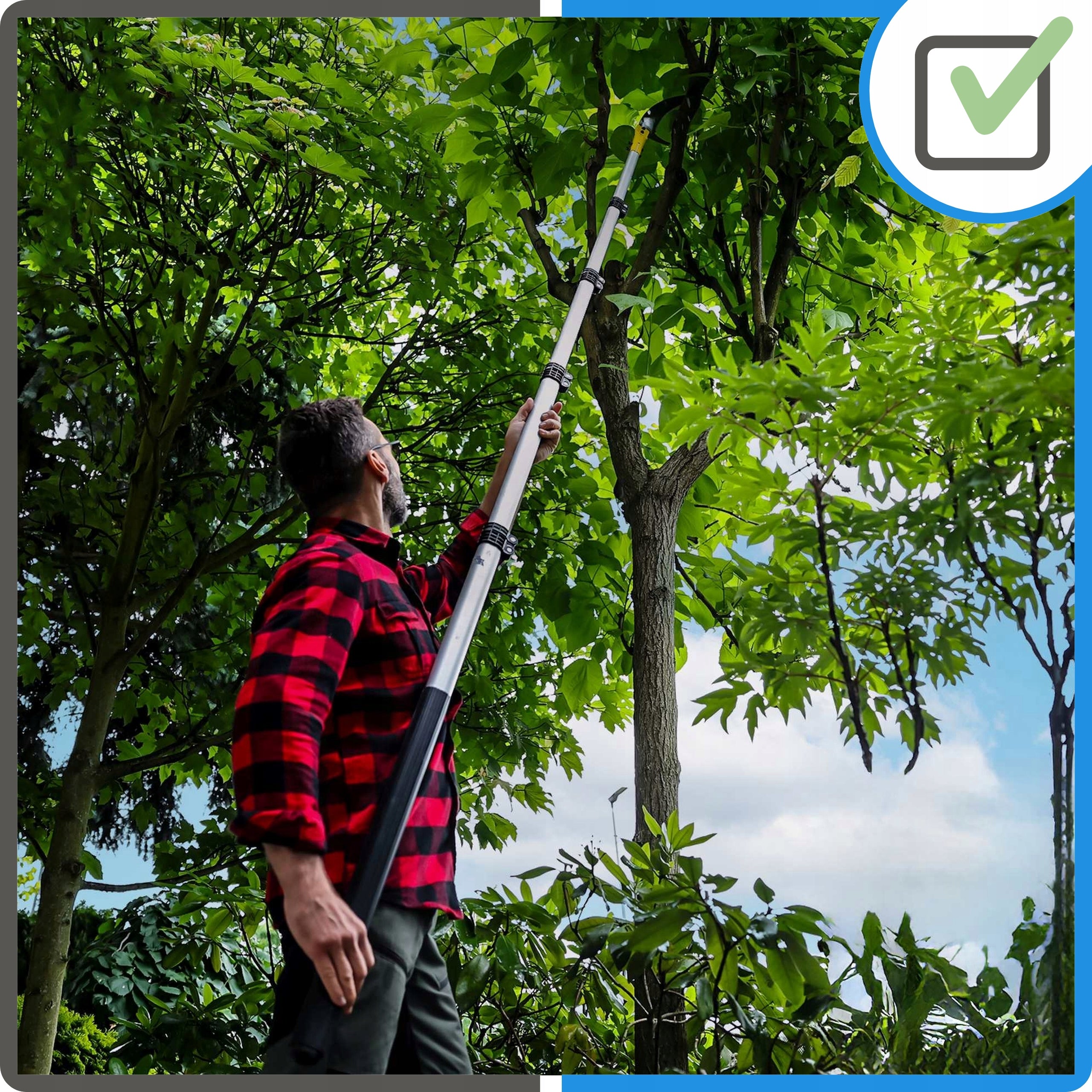 Branch Saw On Reach Hand Telescopic 5,5m Gardening With Hook Brand John Gardener