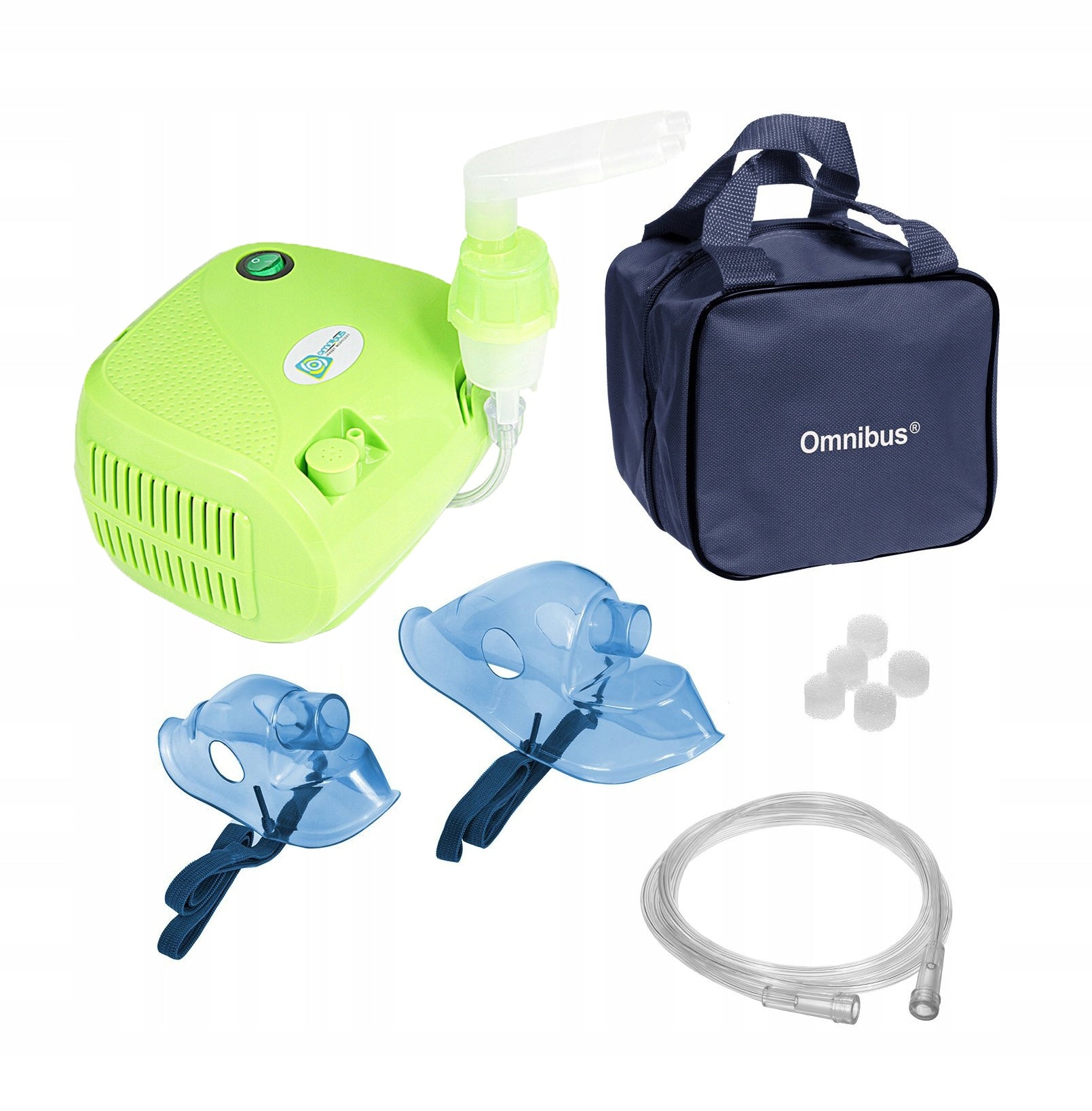 Branded nebuliser inhaler OMNIBUS BR-CN116 GREEN continuous operation, strong Medical device yes