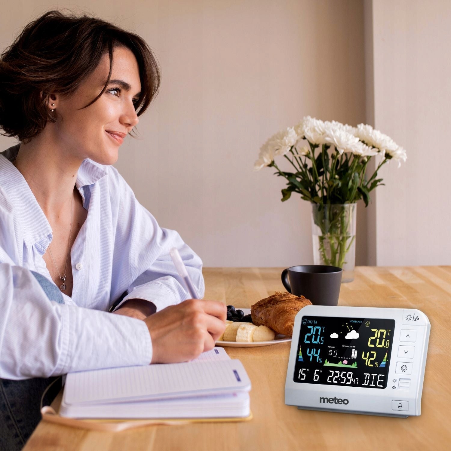 Branded weather station with DCF, METEO SP205 | easy to read screen | barometer EAN (GTIN) 5907265029553