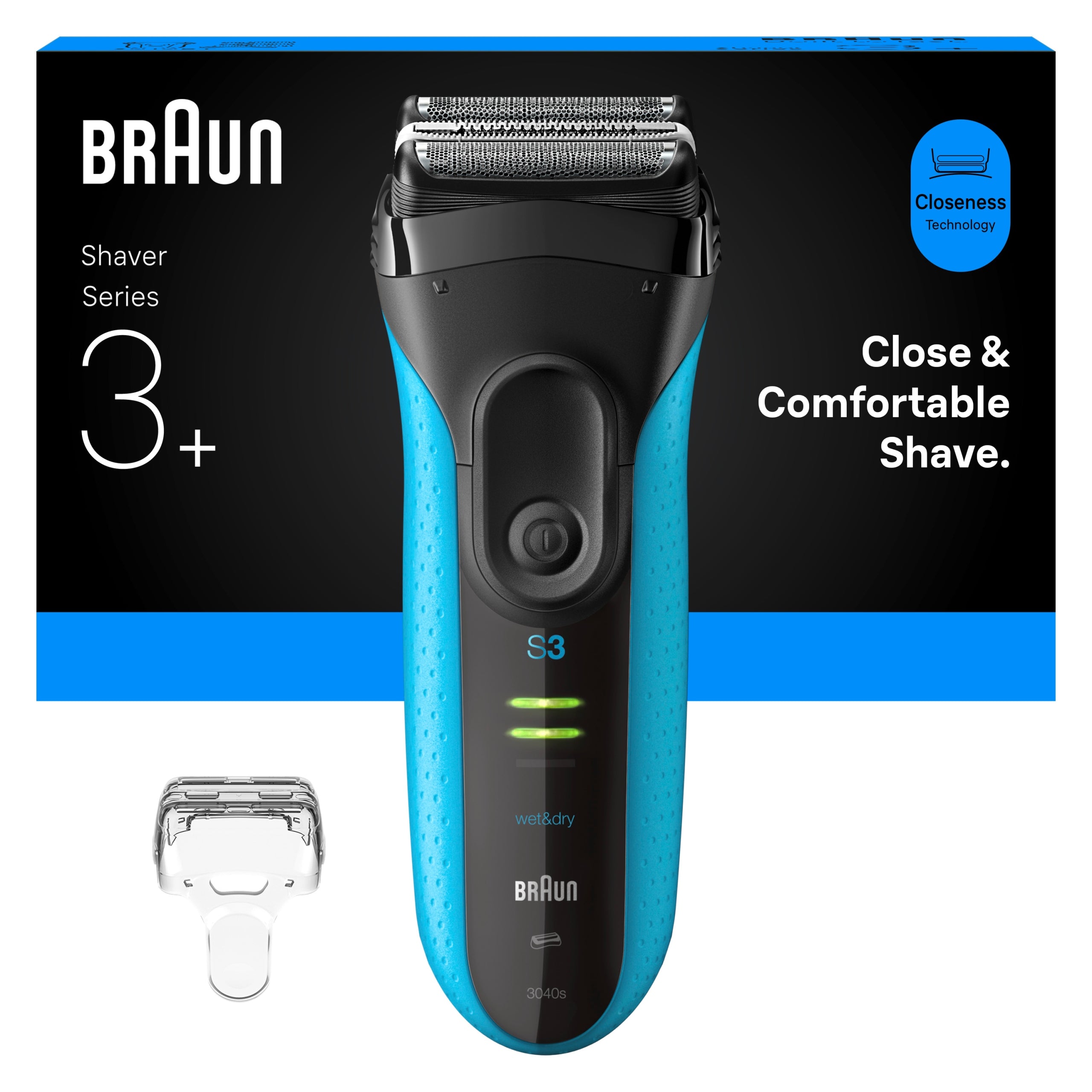 Braun Series 3+, 3040S MicroComb, Electric Shaver, Trimmer, Machine Packaging status original