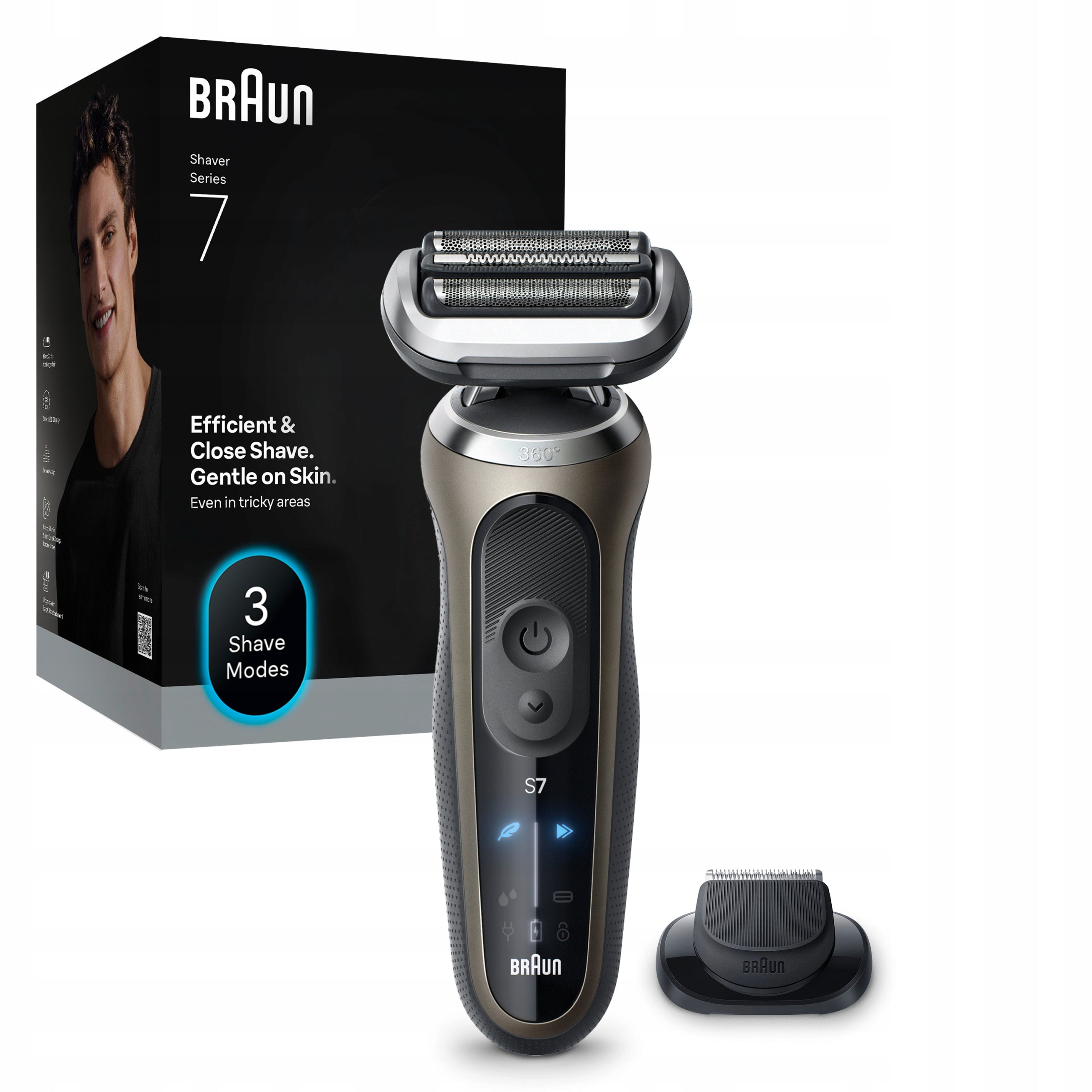 Braun Series 7 72-C1200S, Electric Shaver, Razor, Gold Brand Braun