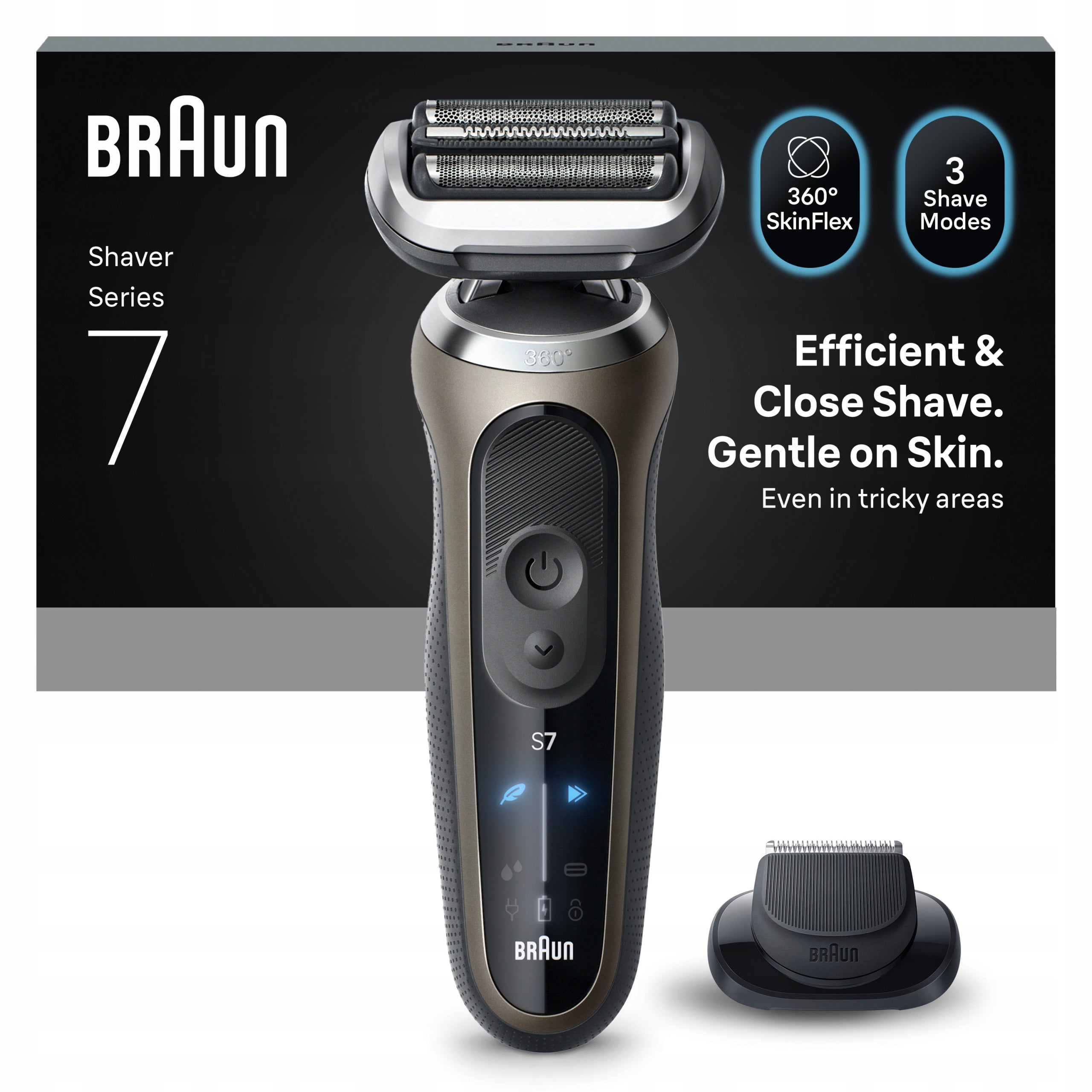 Braun Series 7 72-C1200S, Electric Shaver, Razor, Gold