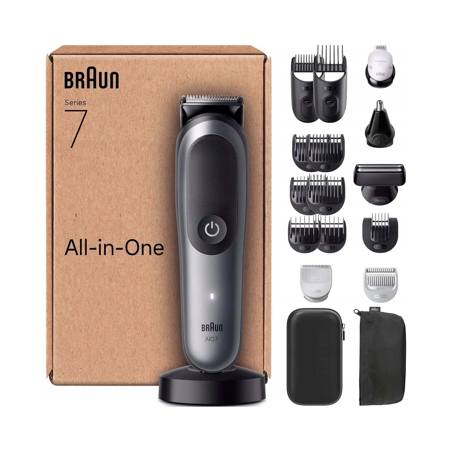 Braun Series 7 AIO7585 trimmer razor set 18in1 for body beard hair
