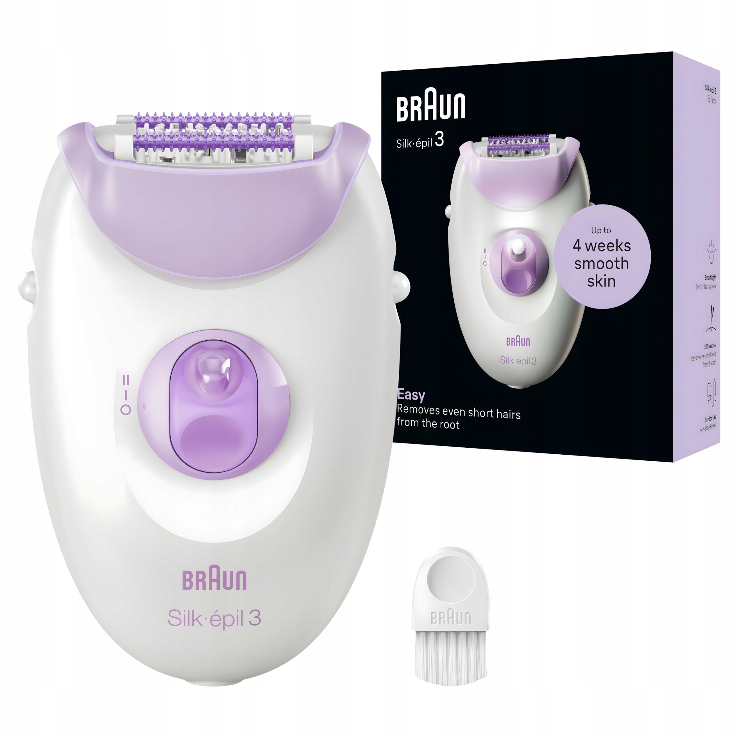 Braun Silk-épil 3 3-000 epilator white-purple SmartLight