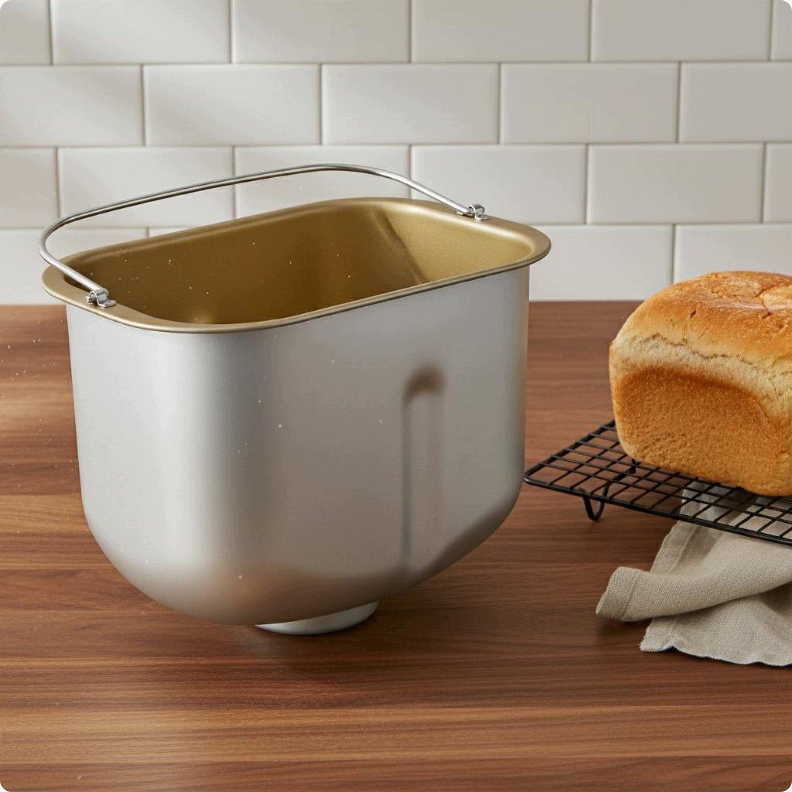 Bread Machine Kneading Bucket Food Grade Bread Maker Insert Simple to Gold