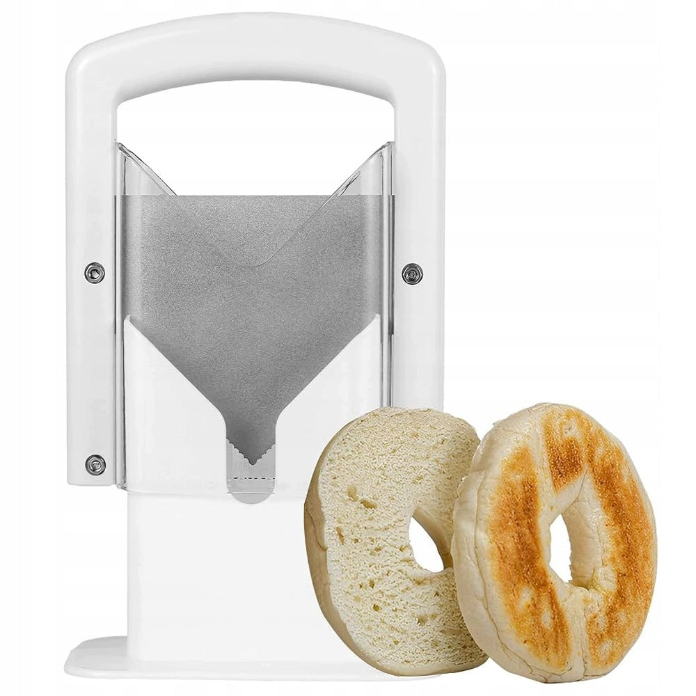 Bread and Bagel Slicer Guide for Safe Slicing Dominant color white