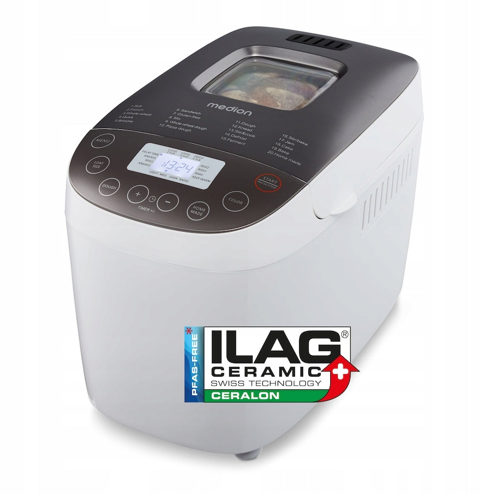Bread maker 20 PROGRAMS German Medion 950W,1.6L Manufacturer code MD12040
