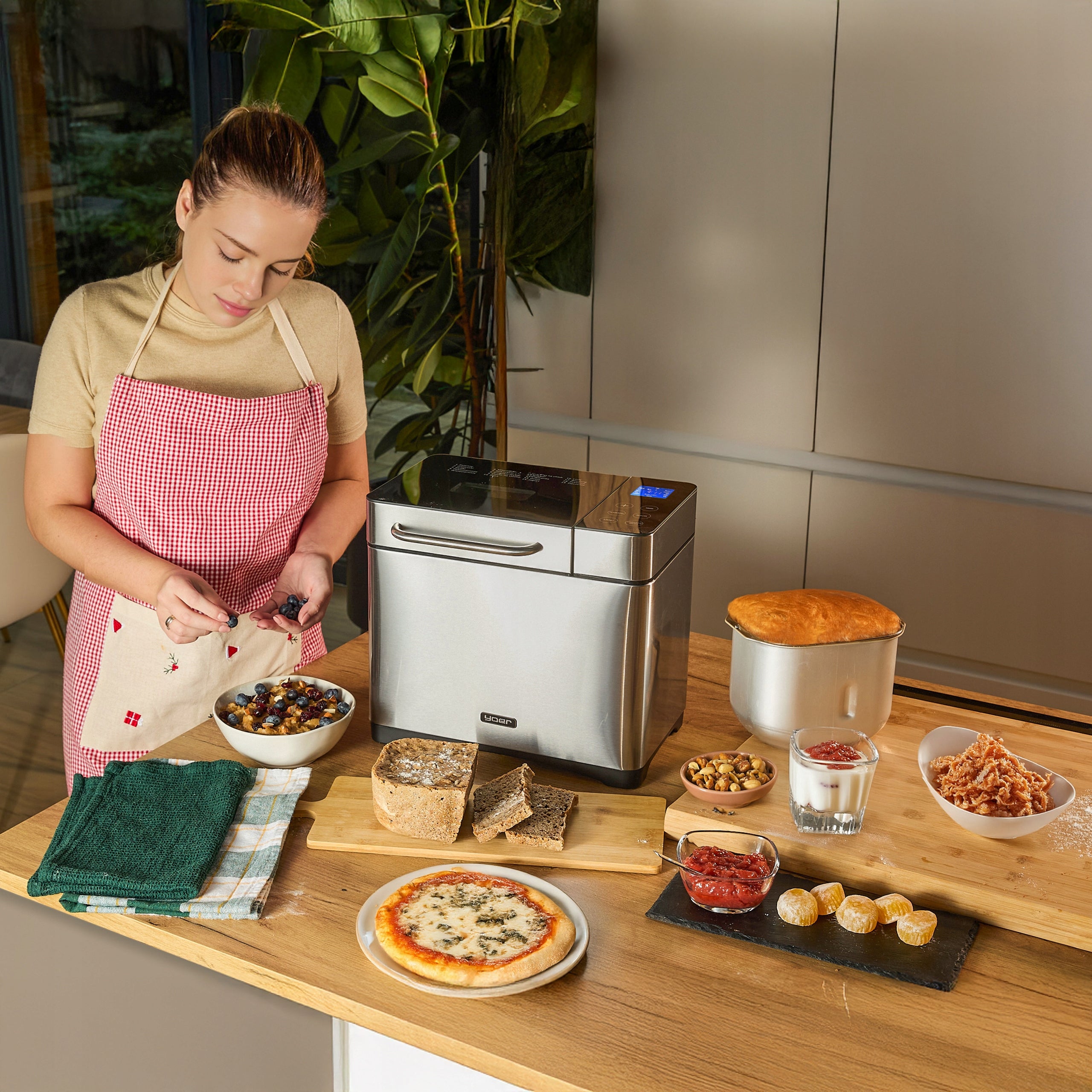 Bread maker Automatic Yoer INOX +Recipes +19 programs +ICE CREAM Manufacturer code BM01S
