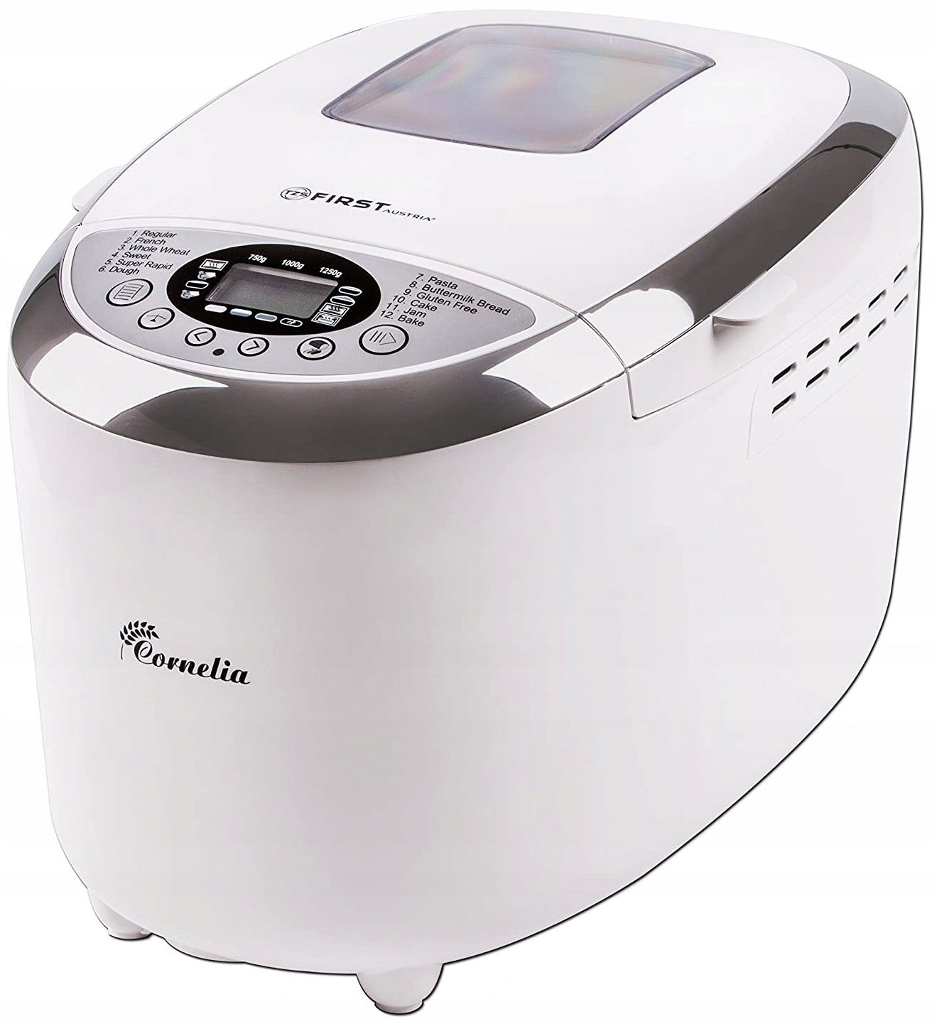 Bread maker automatic 850 W 1250 g 12 programs 2 stirrers white