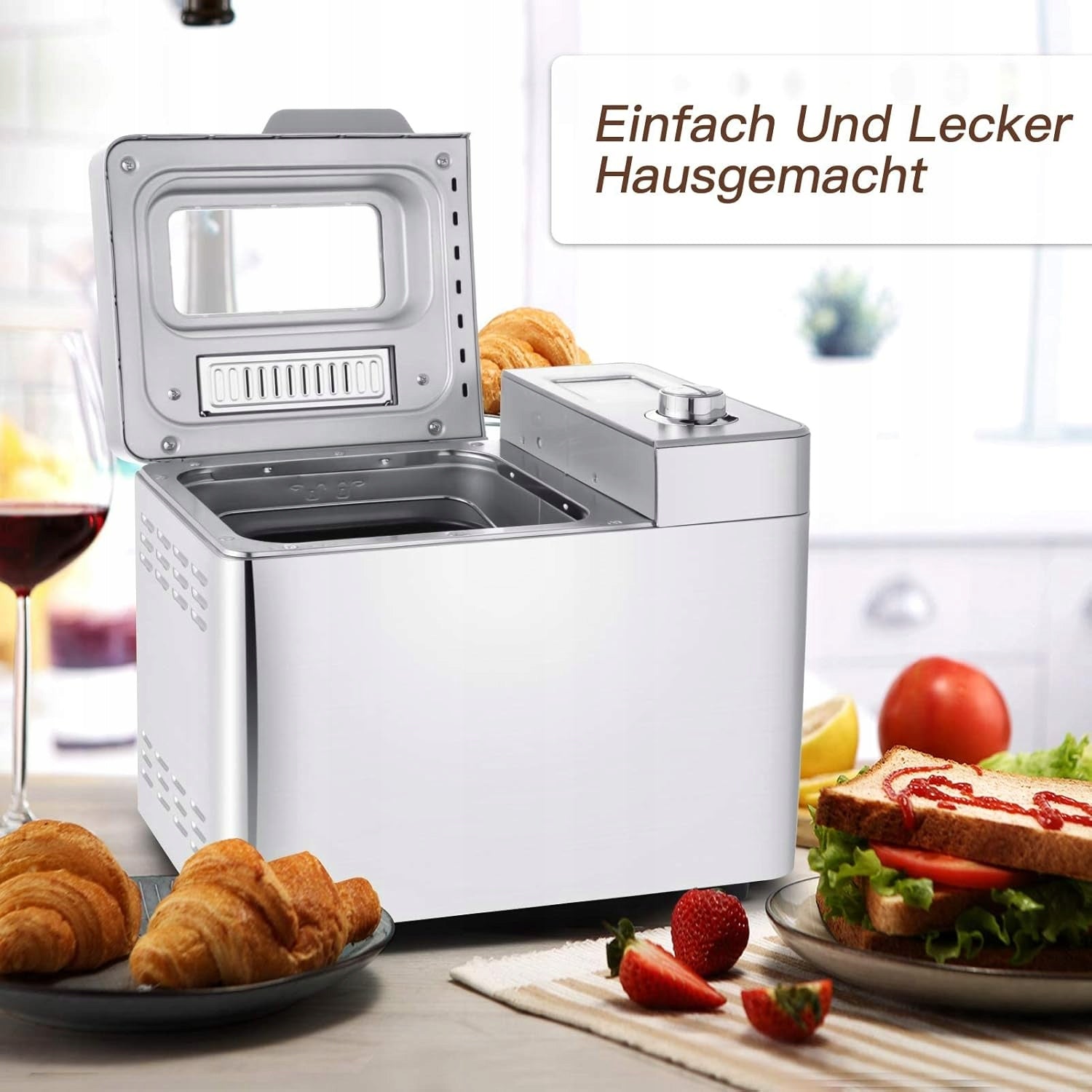 Bread maker up to 900 g, 3 bread sizes, 550W, silver EAN (GTIN) 670435564721