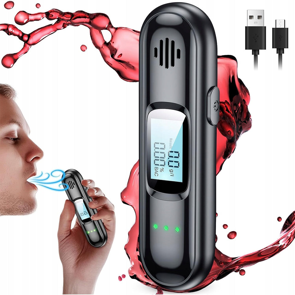Breathalyser Alcohol Meter with Digital LCD Display USB Battery Brand no brand