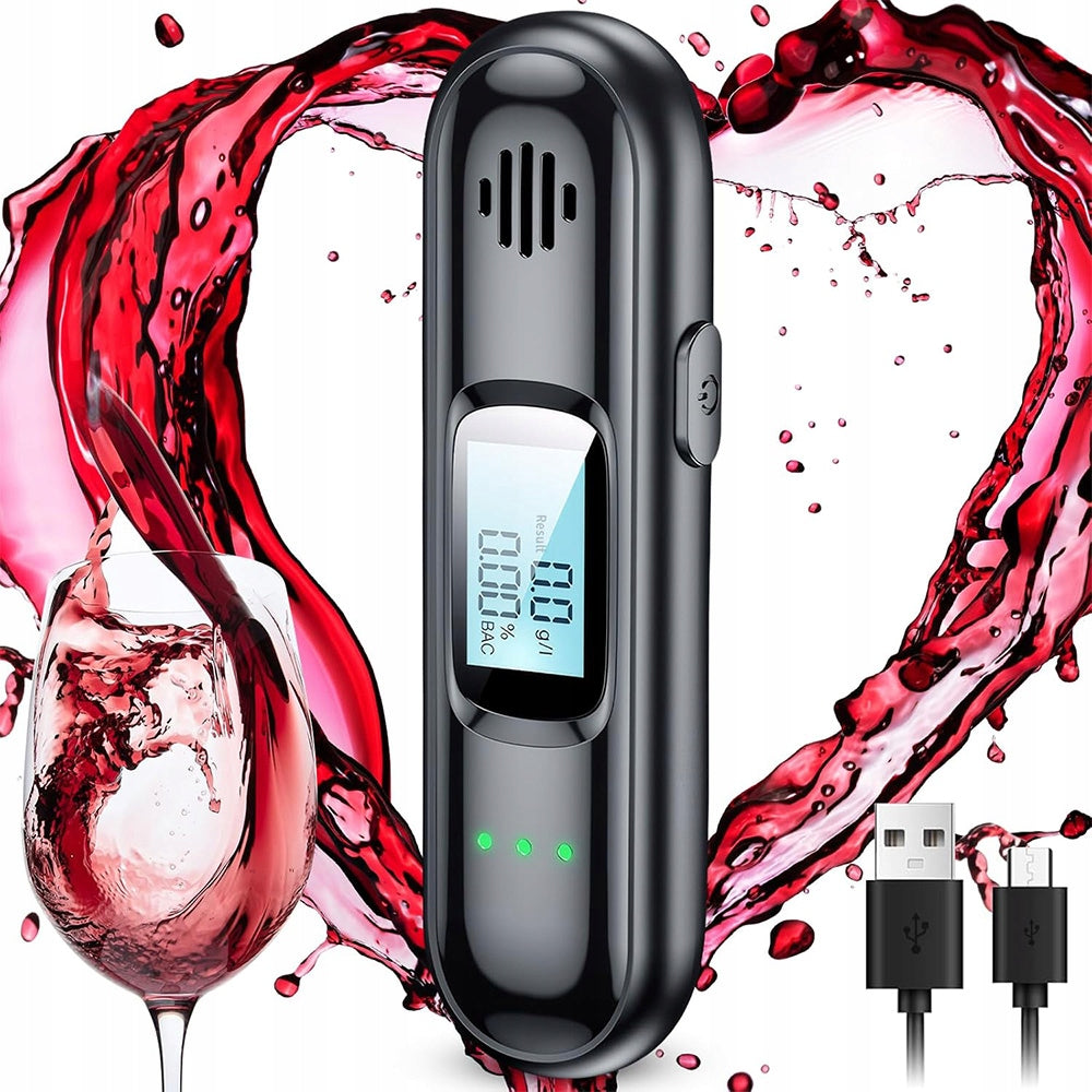 Breathalyser Alcohol Meter with Digital LCD Display USB Battery Manufacturer code TL7094