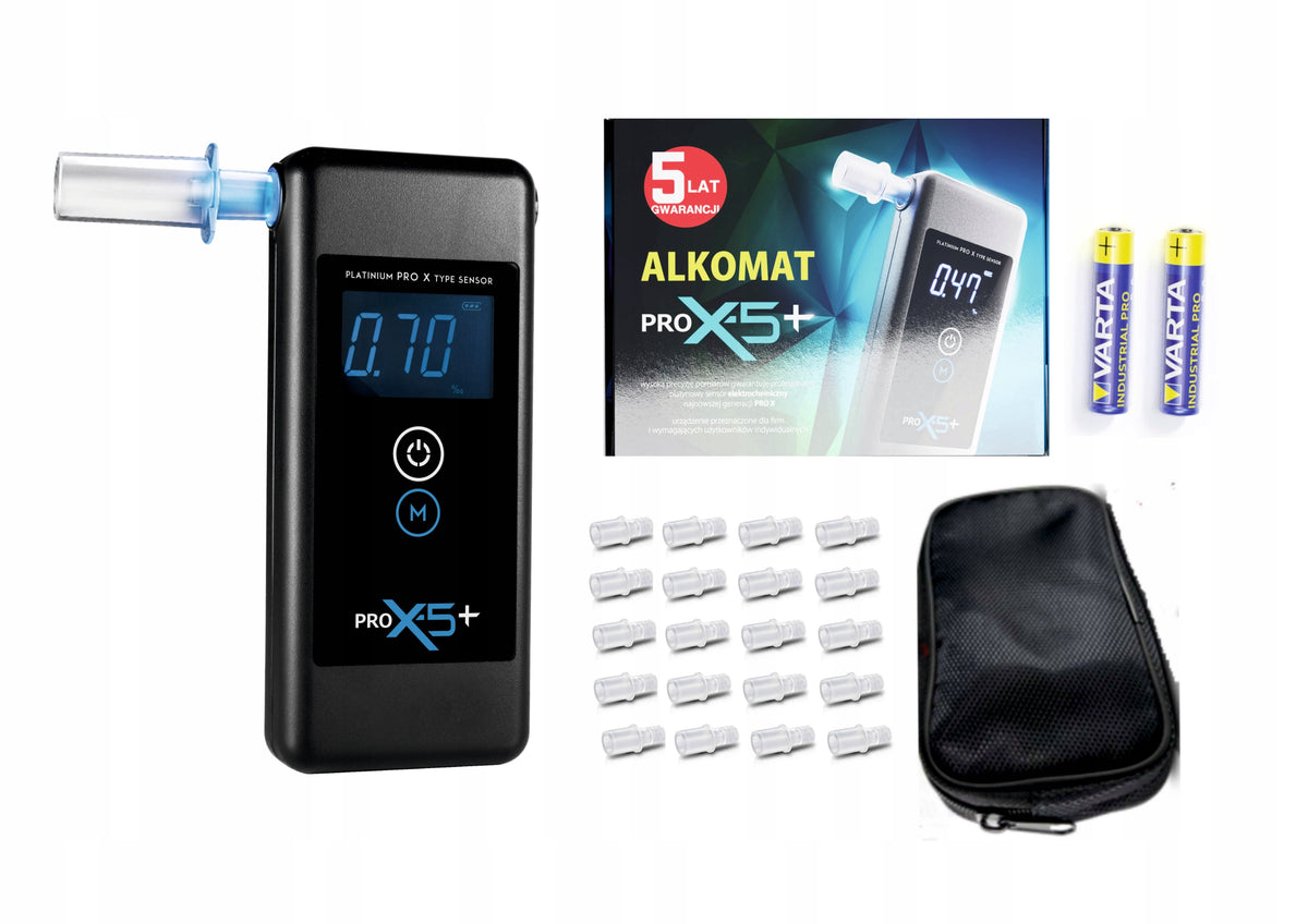 Breathalyzer PRO X-5 + free calibration + mouthpieces