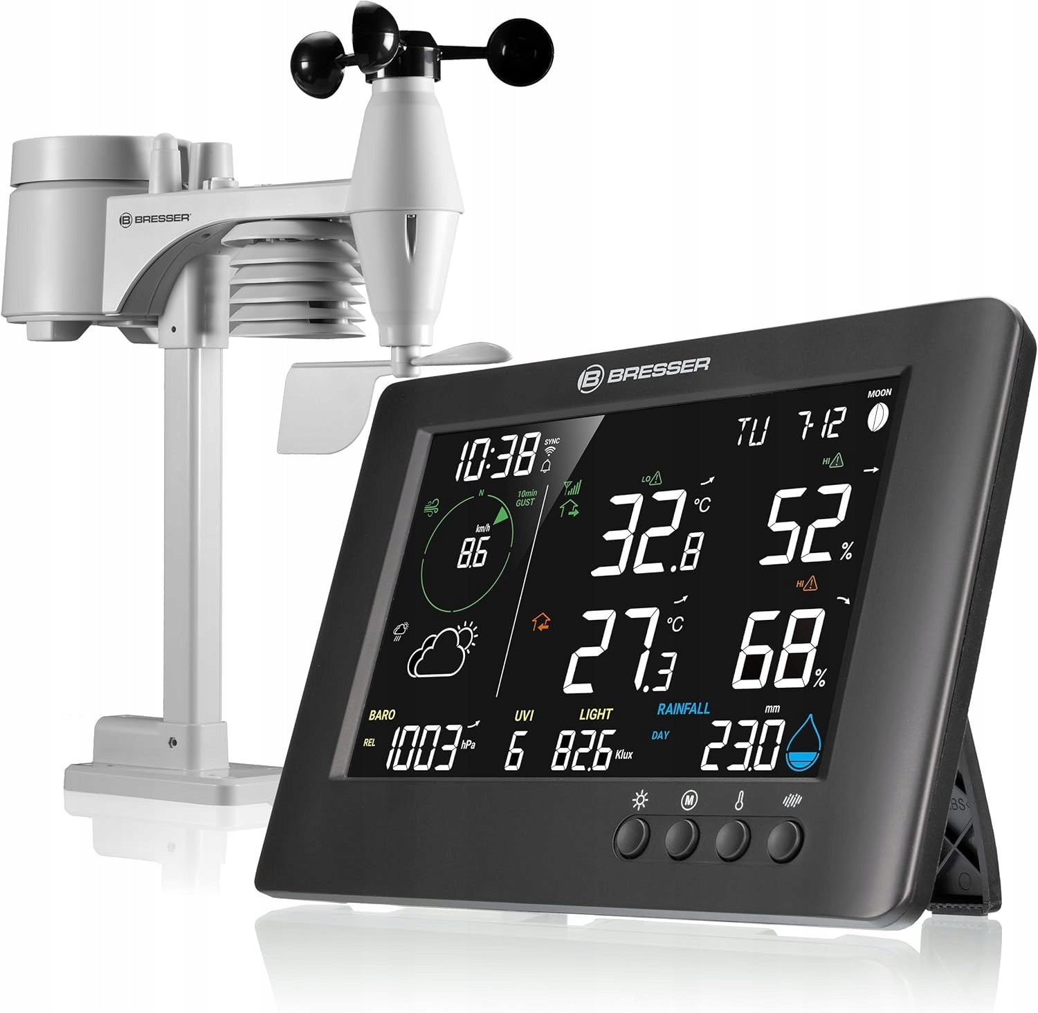 Bresser Weather Station 7002582 Wi-Fi 7in1 TB with external sensor