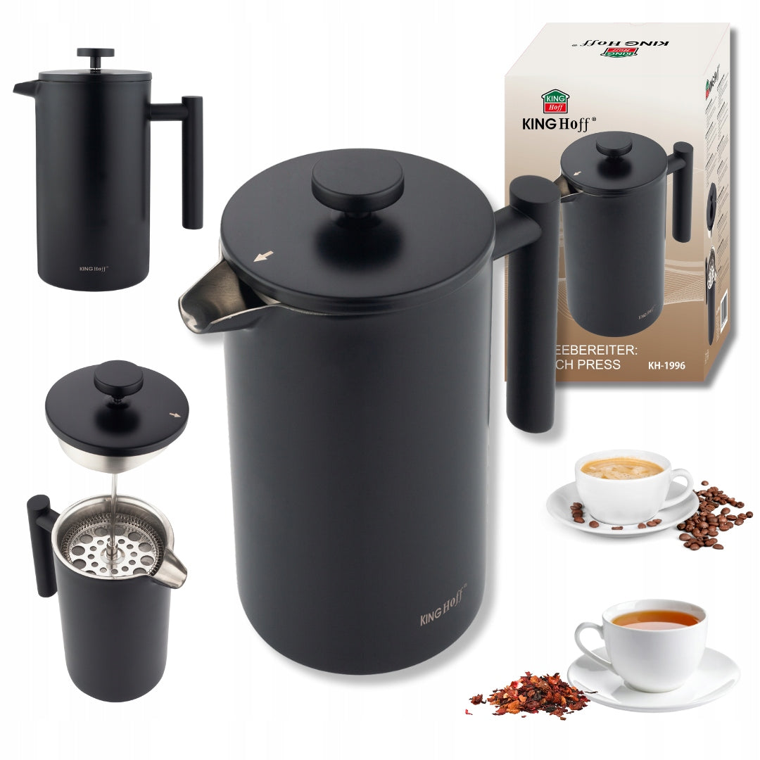 Brewer COFFEE MAKER KINGHoff 1L black stainless steel double walls