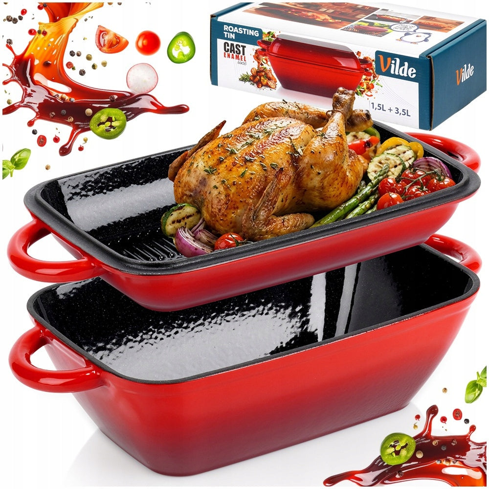 Brittany CAST IRON ENAMEL Geese Pan Pot Pan 2in1