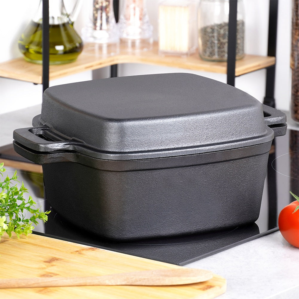 Brittany CAST IRON pan pot cauldron dish 4,5L + pan 2in1 Packaging status original