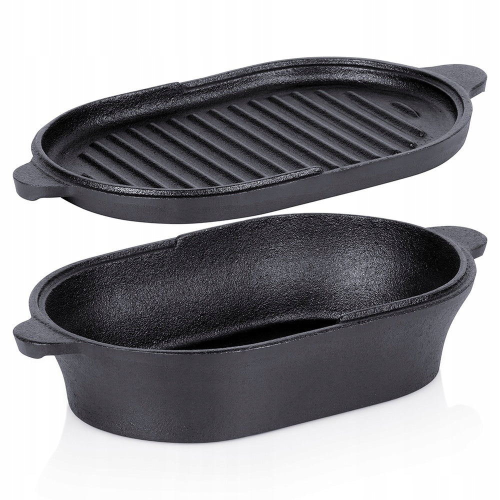 Brittany Cast Iron Brittany Pot Baking Dish Pan Grill 2in1