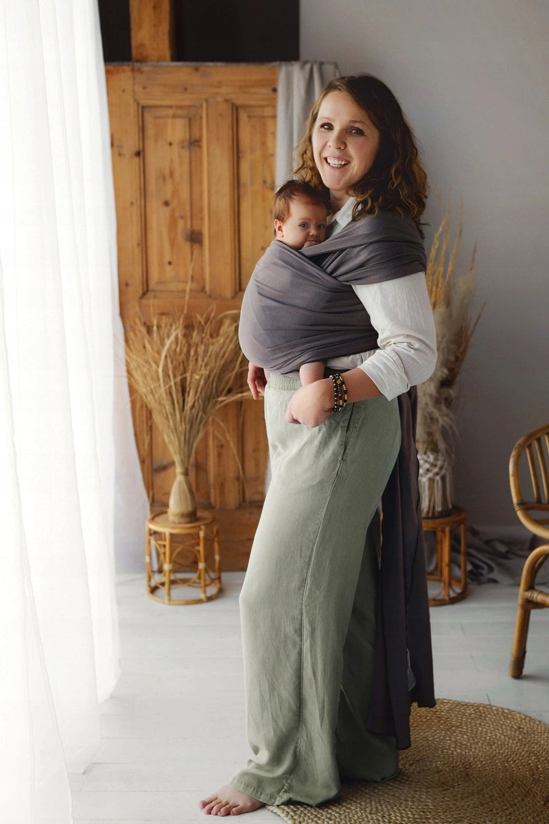 Brown Elastic Scarf for Baby Little Frog Silent Earth Brand Little Frog