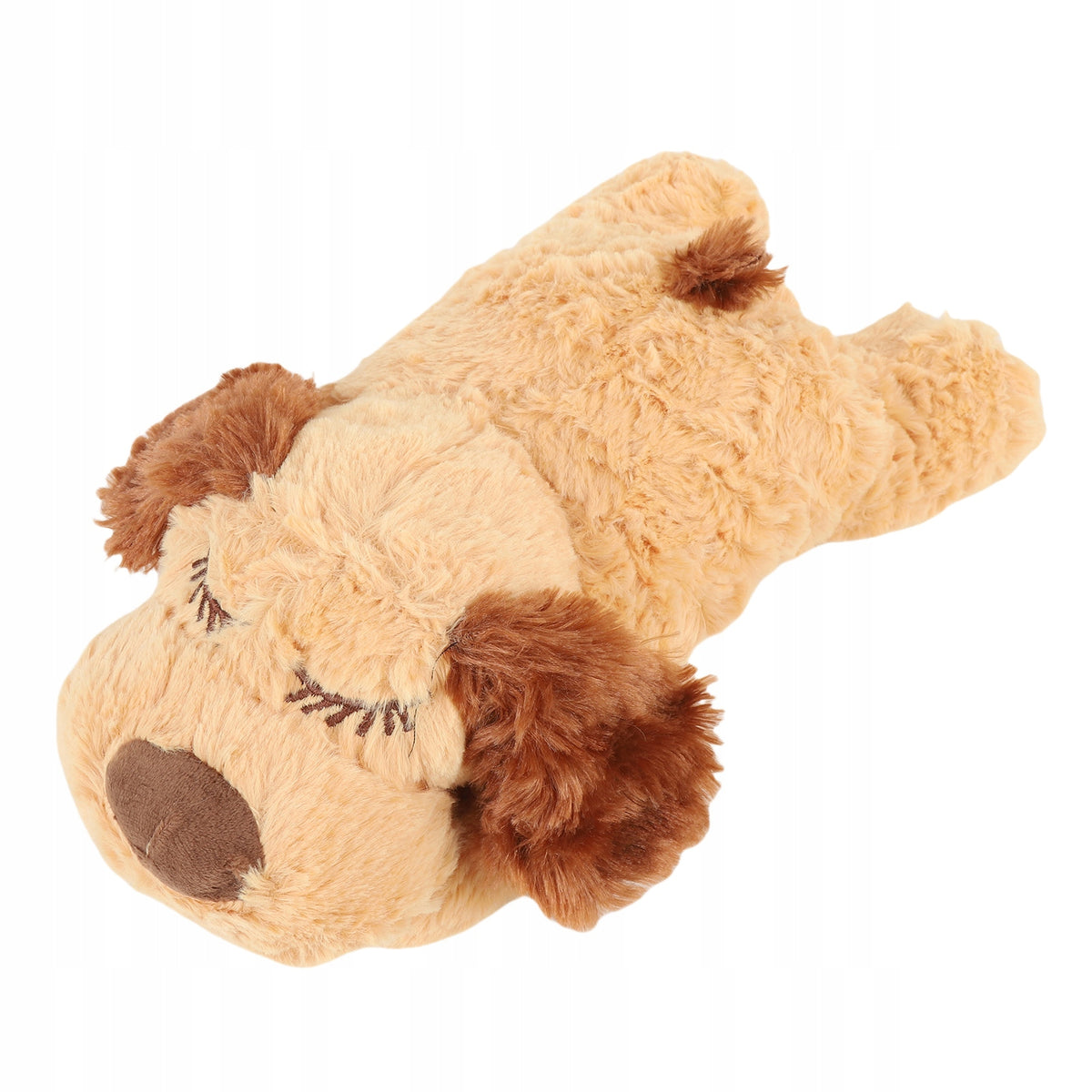 Brown Plush Puppy with Beating Heart Calming Toy Brand no brand