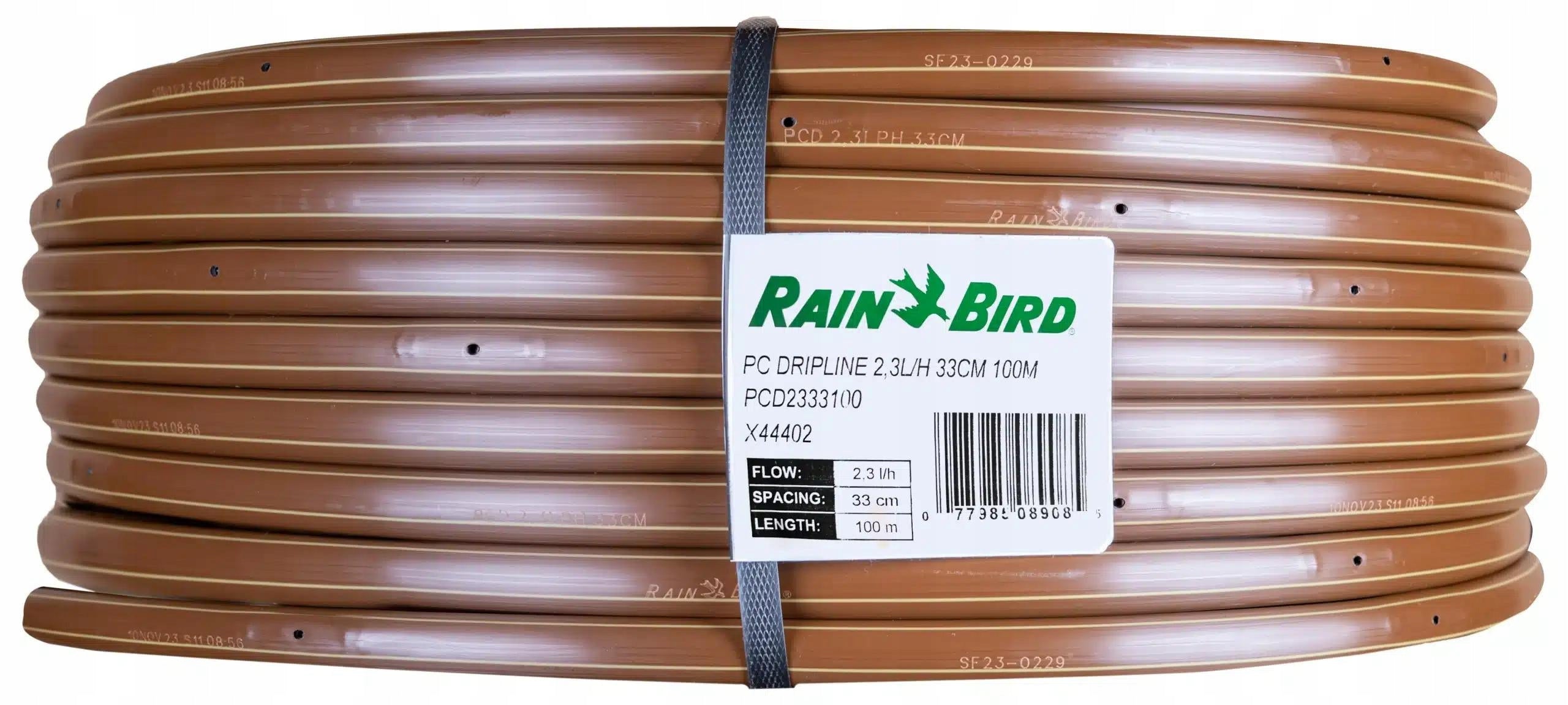 Brown drip line with Rain Bird PCD compensation 16 mm 25m, drippers Brand Rain-Bird
