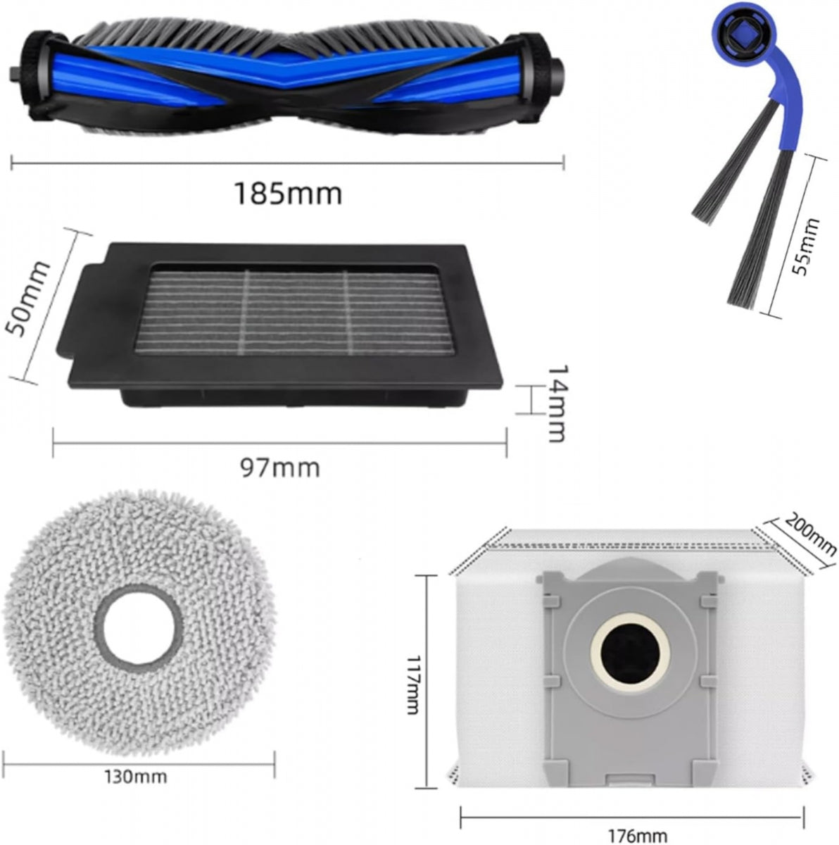 Brush set bags filters mops for ECOVACS DEEBOT T30C EAN (GTIN) 5901803498092