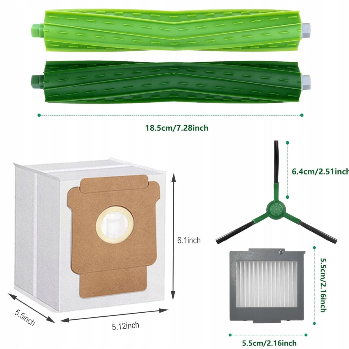 Brush set filters bags for IROBOT ROOMBA MAX 705 VAC / PLUS 504 VAC Manufacturer code AROB000146