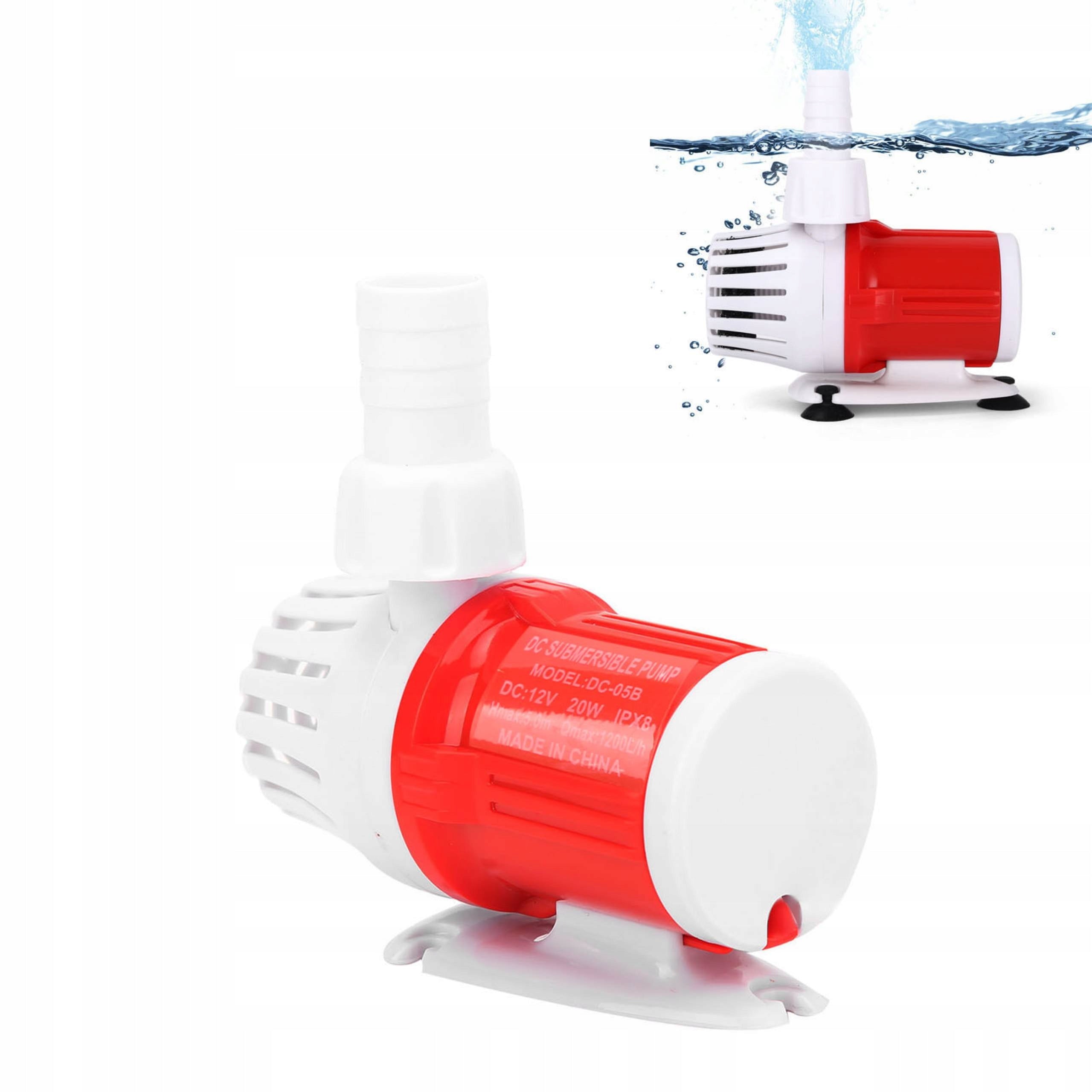 Brushless Aquarium Pump 1200L/H DC12V For Freshwater and Marine Water Power 20 W