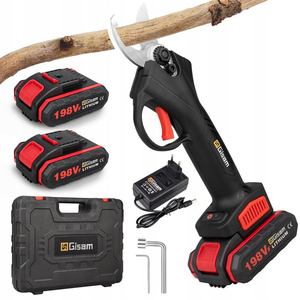 Brushless Cordless Pruning Shears 21V Electric Garden Pruner 2 Batteries