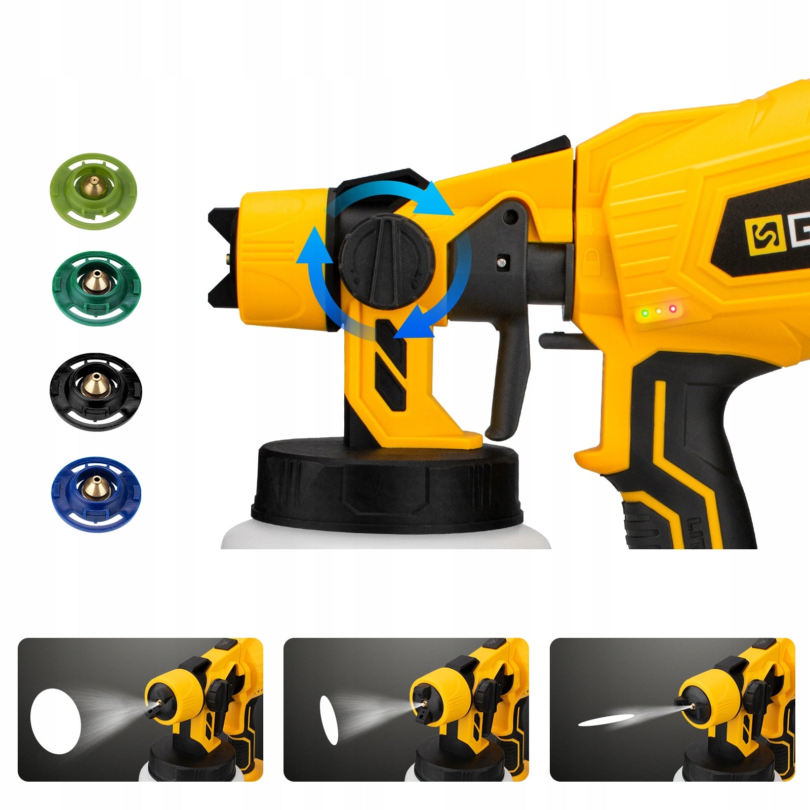 Brushless Paint Spray Gun Cordless Paint Gun 4Nozzle 2 Battery EAN (GTIN) 0791974508585