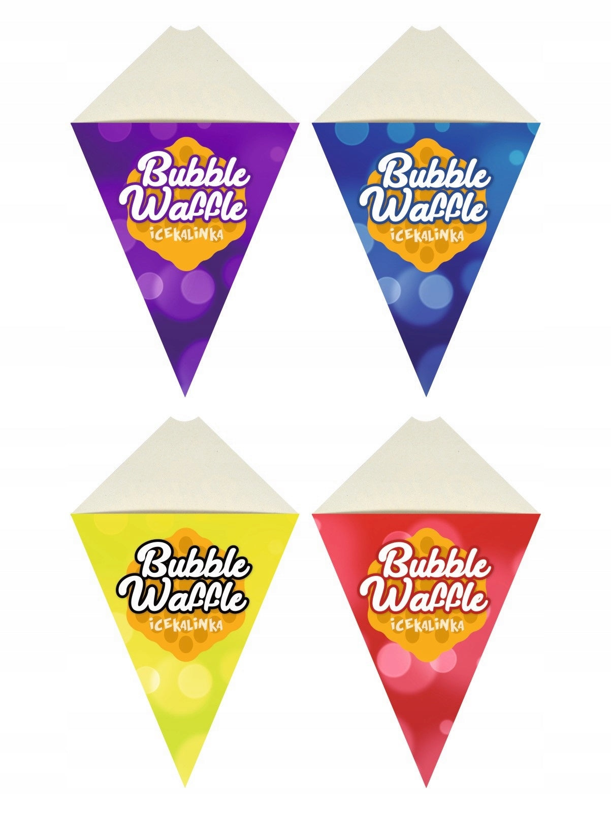 Bubble waffle cones | mix of colours 600 pcs Power rating 1 W