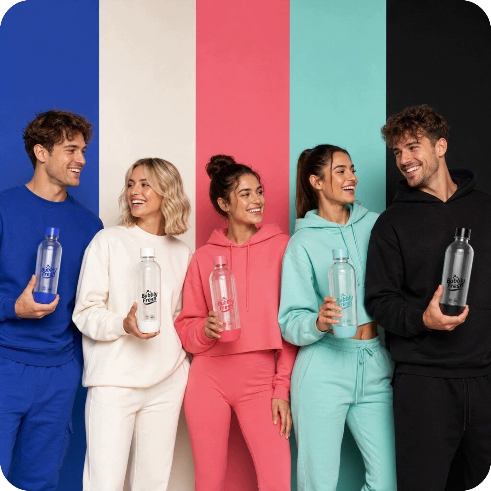 BubblyFresh Navy Blue 1L Carbonated Water Bottle for Sodastream Saturator Packaging status original