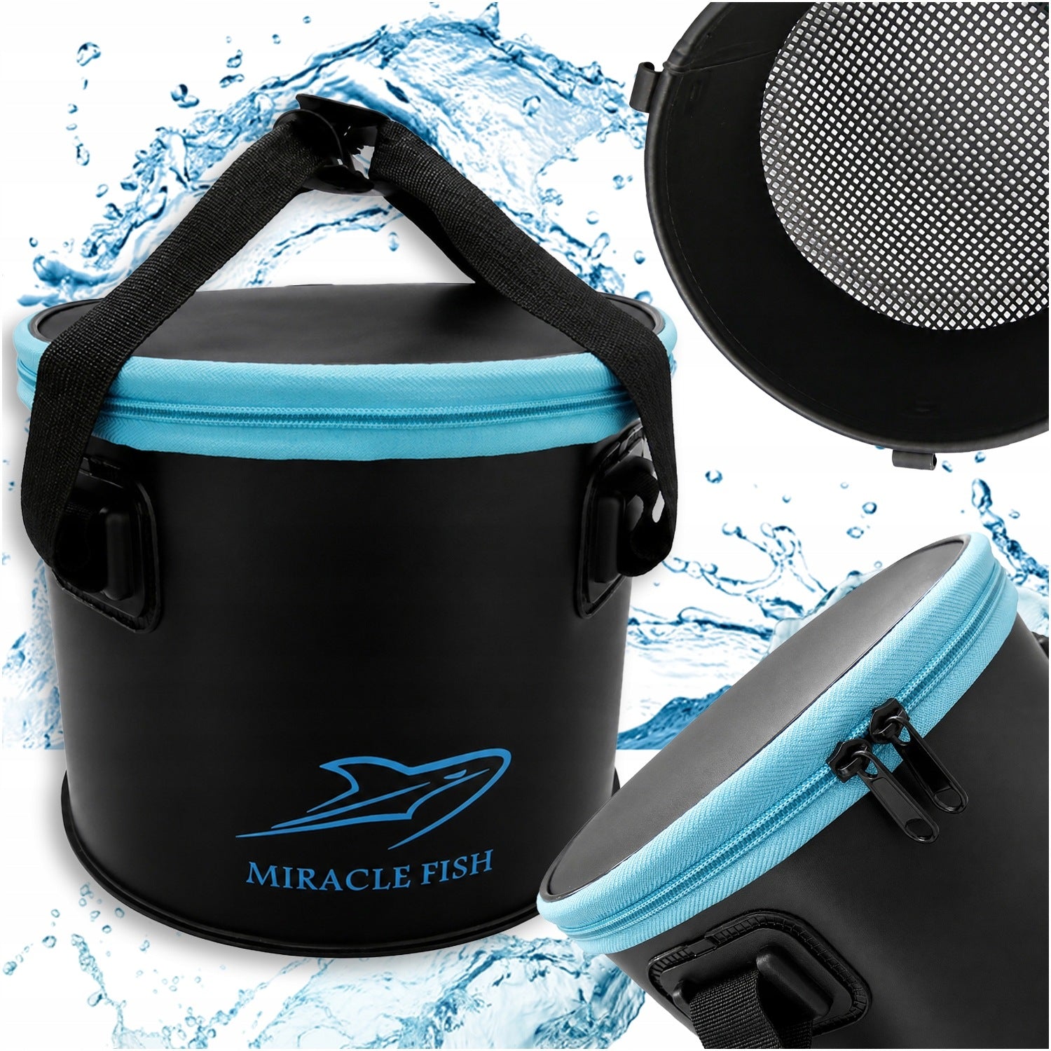 Bucket Fishing Container WATERPROOF EVA with Strainer 3.5mm Perfect for Bait