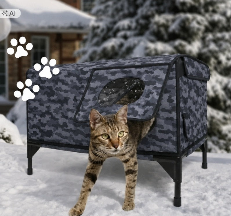 Buda Cat House Warmed Waterproof Booth Insulation 65x42x45cm for Winter Brand no brand