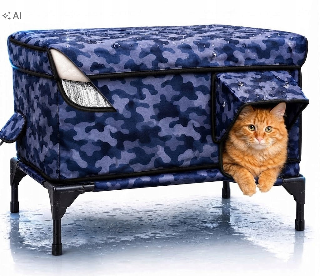 Buda Cat House Warmed Waterproof Booth Insulation 65x42x45cm for Winter